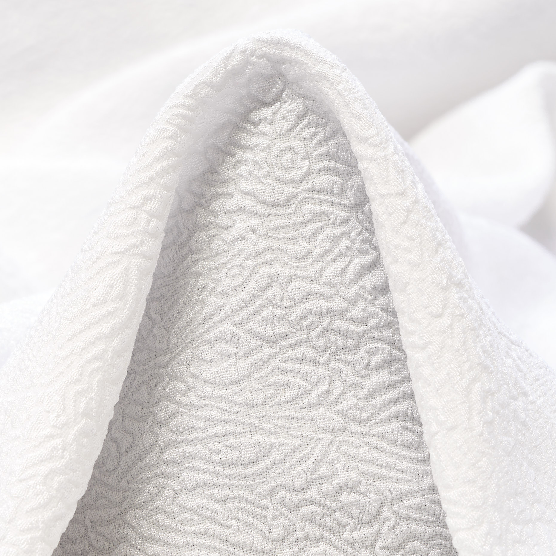 Jacquard, Stretch, Ton in Ton, Brilliant White (F000037442)