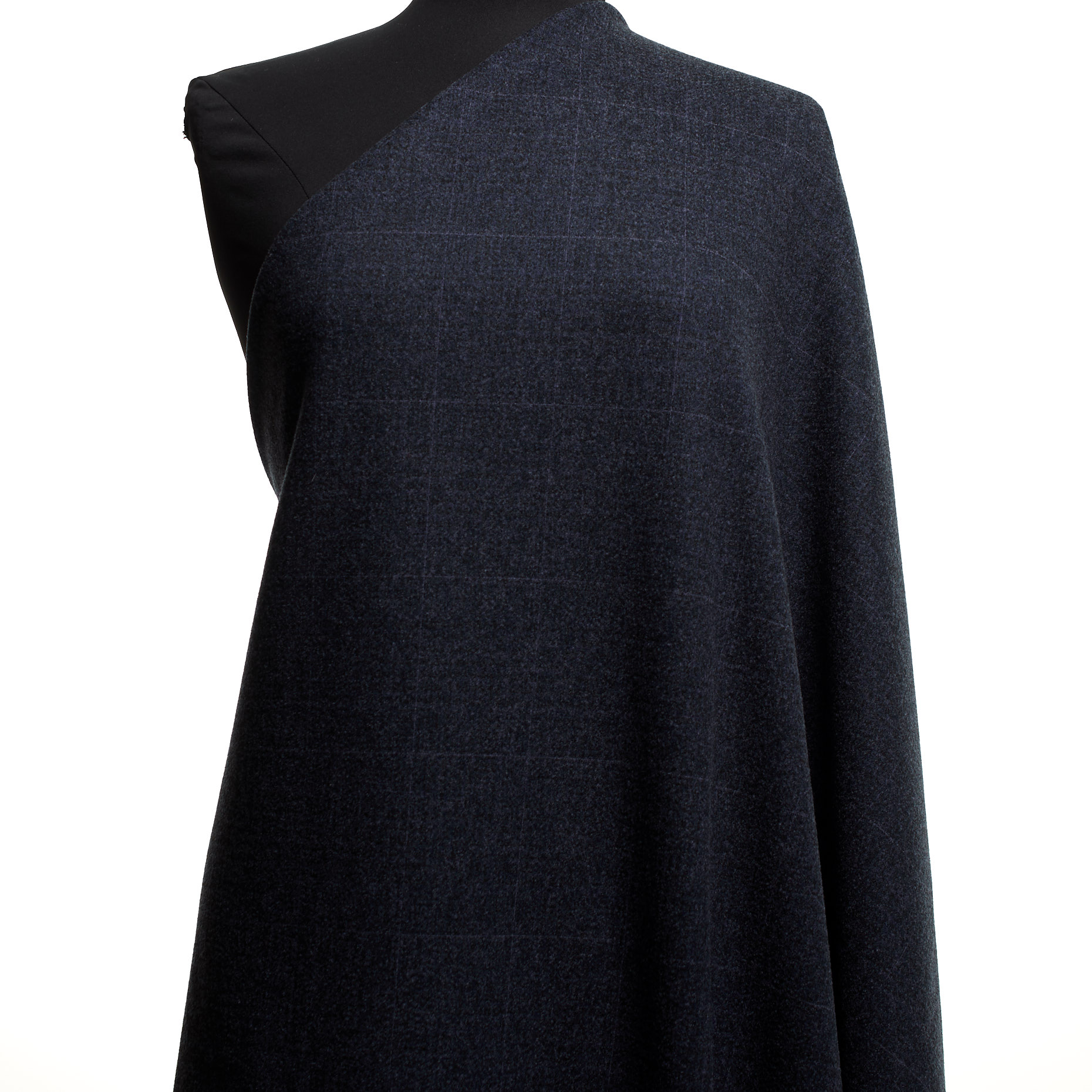 Трикотаж, Жаккард , Клетка, Midnight Blue (F000035807) - Манекен