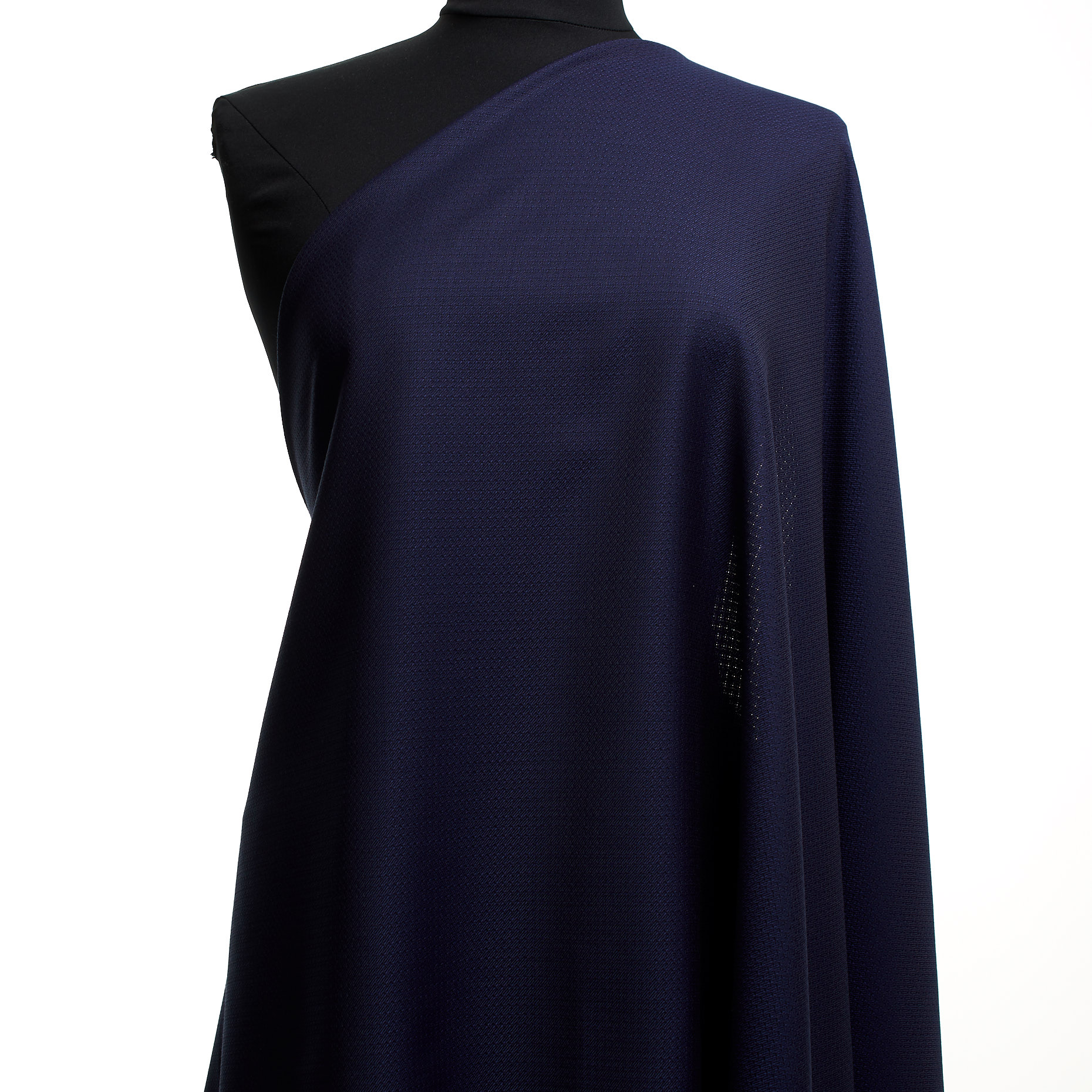 VIRGIN WOOL, SILK BLEND, MICRO DESIGN, MEDIEVAL BLUE (F000046994) - Mannequin