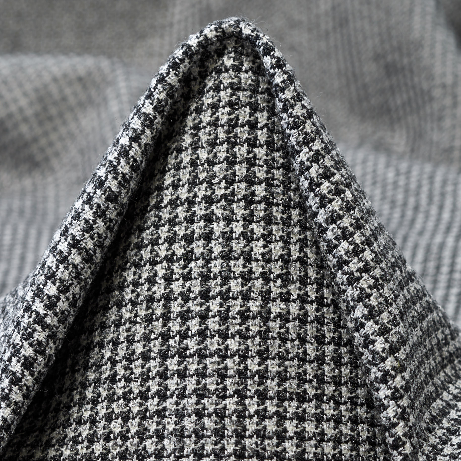 CRÊPE, WOOL BLEND, MICRO DESIGN, STEEL GRAY (F000045277)
