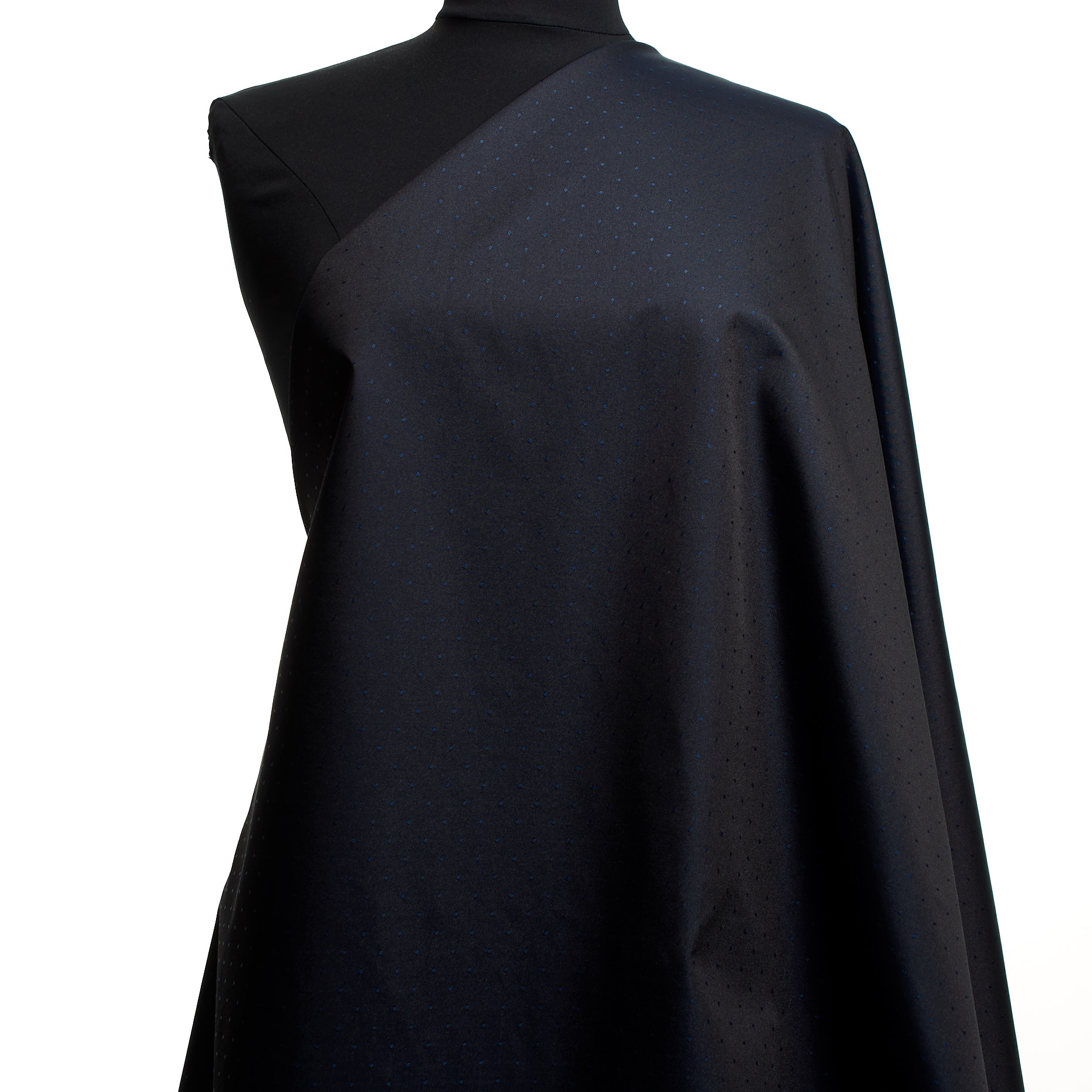 JACQUARD, COTTON BLEND, TAFFETA, MIDNIGHT BLUE (F0001714) - Mannequin