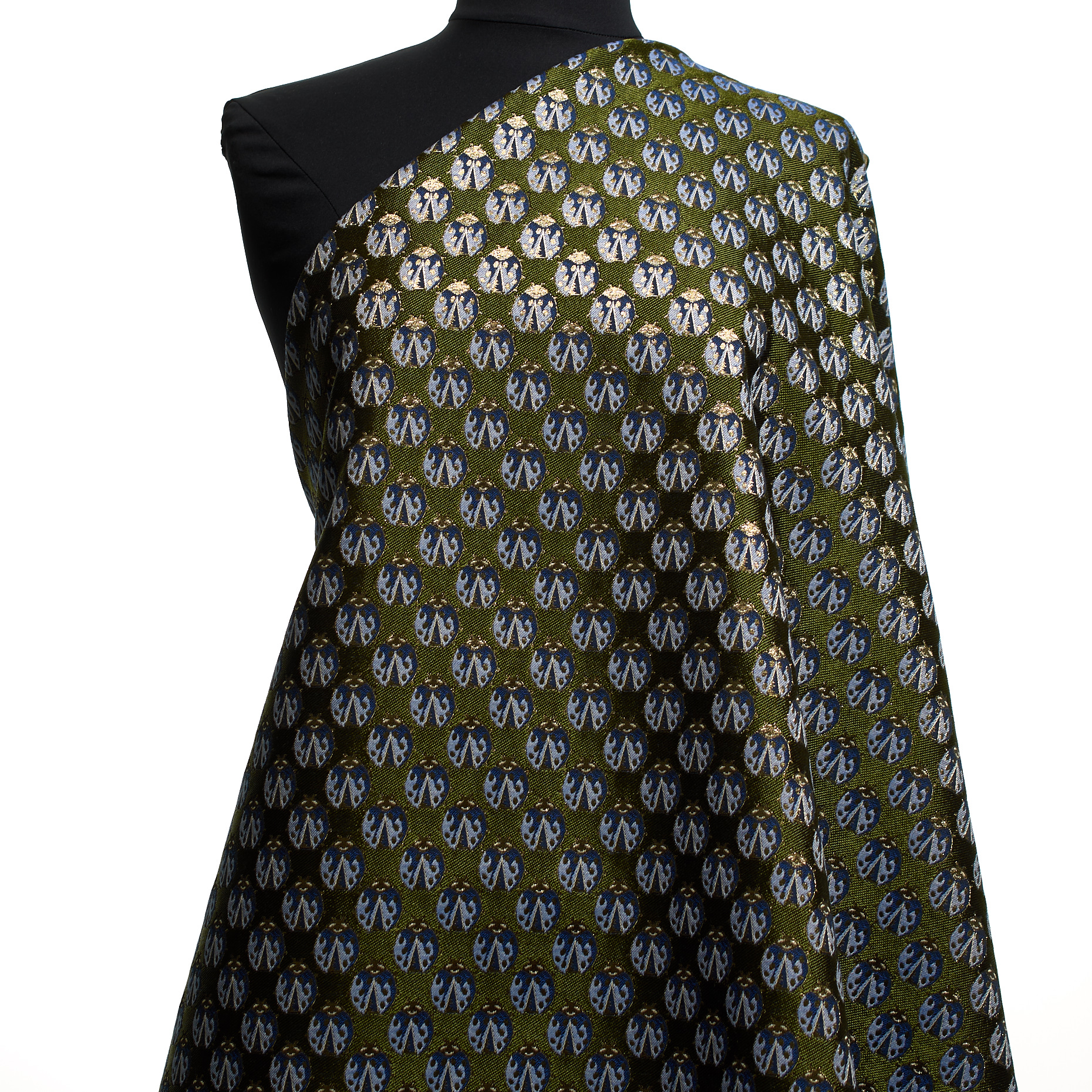 JACQUARD, COTTON BLEND, METALLIC, BANANA PALM&BLUE QUARTZ (P000003610) - Mannequin