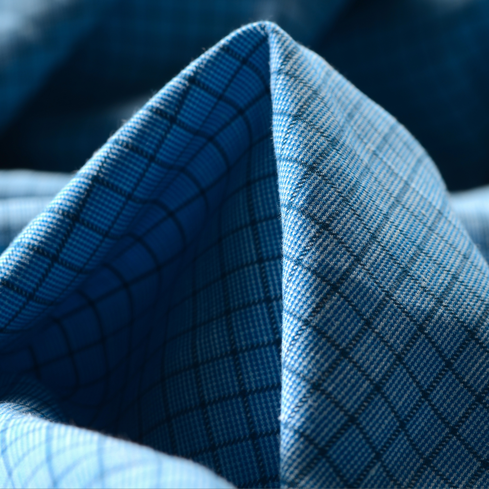 LINEN, WOOL, CHECK, BLUE SKY (F000017415)