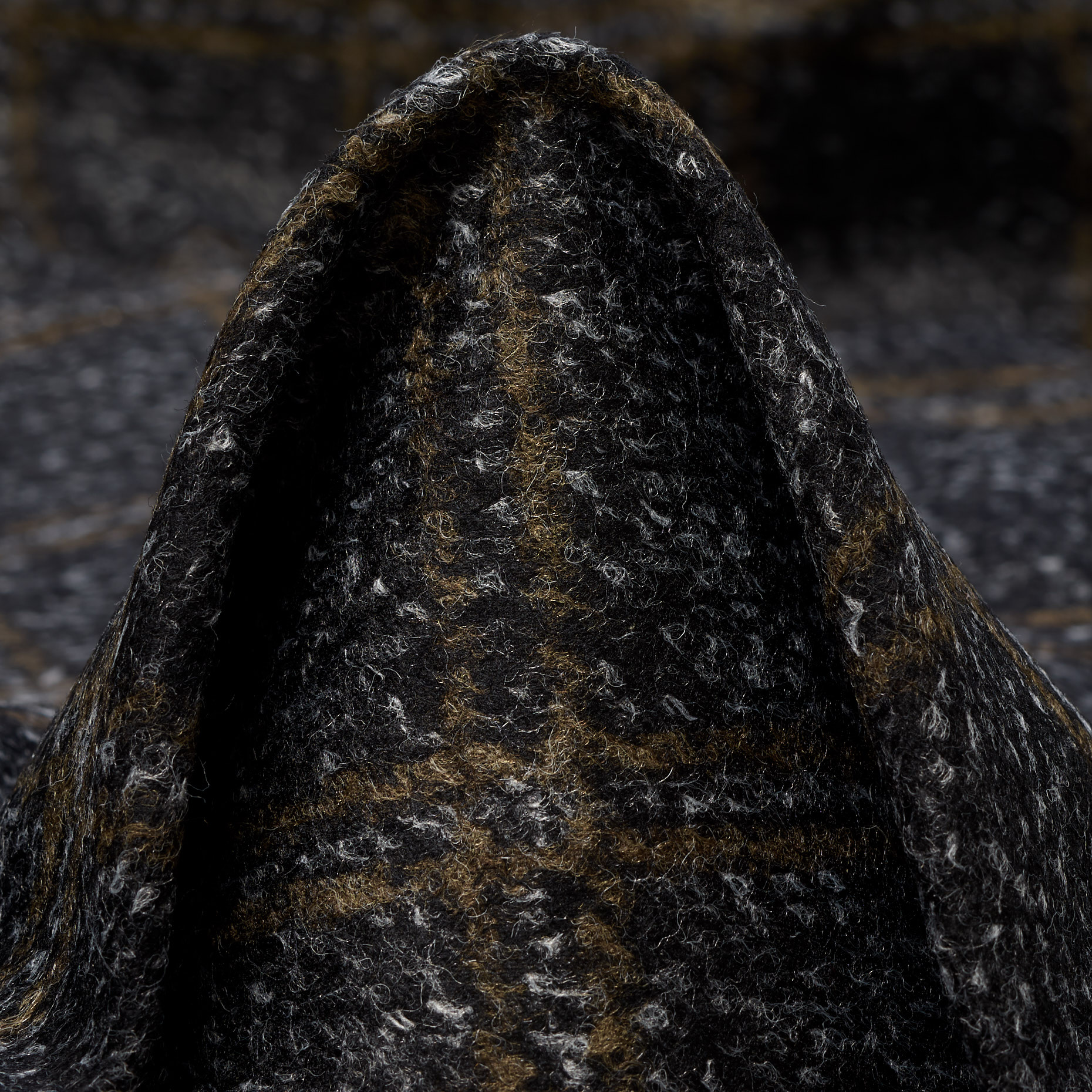 JERSEY, BOILED WOOL, CHECK, PRALINE&JET BLACK (F000044866)