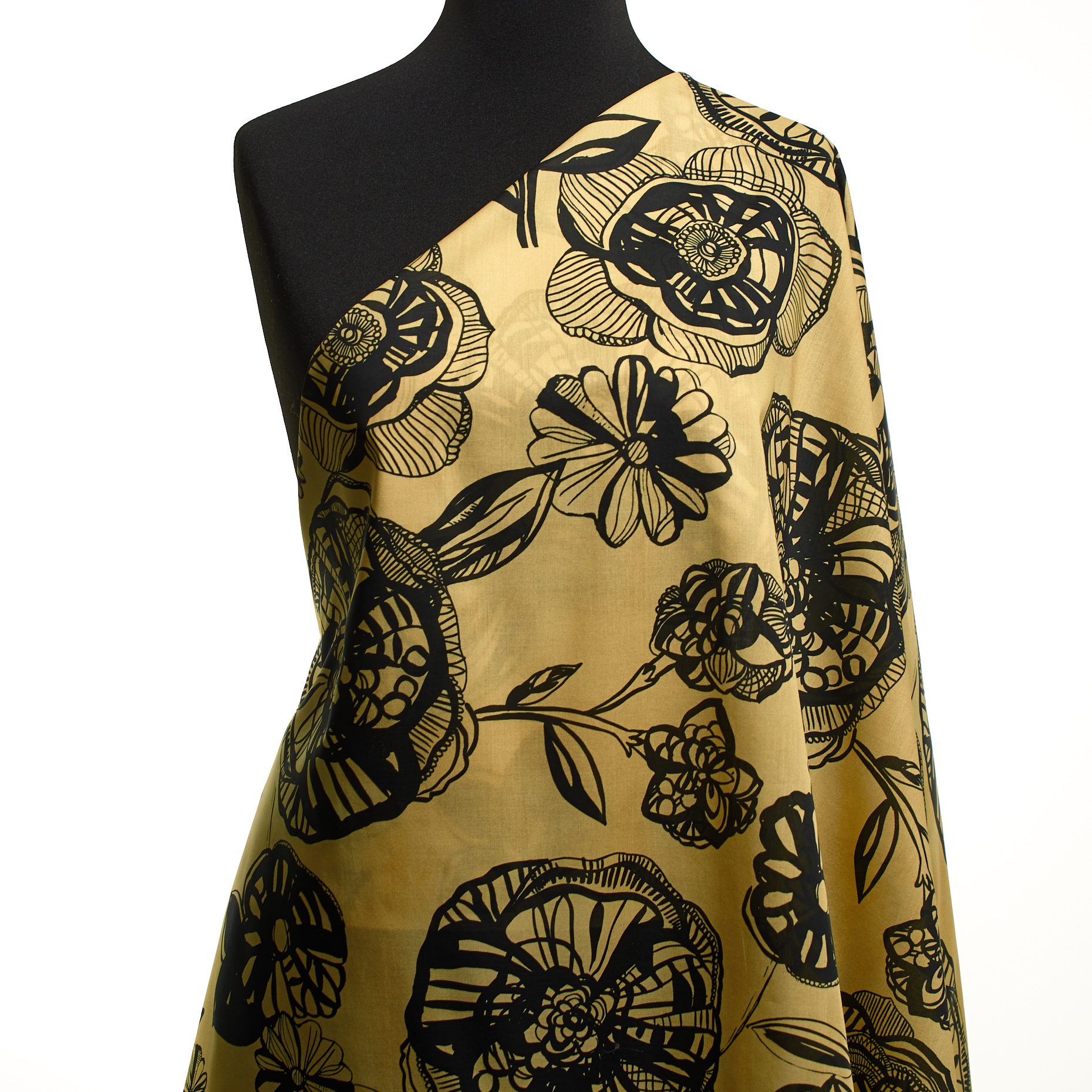 BATISTE, COTTON, FLORAL, ANISE FLOWER&JET BLACK (F000049209) - Mannequin