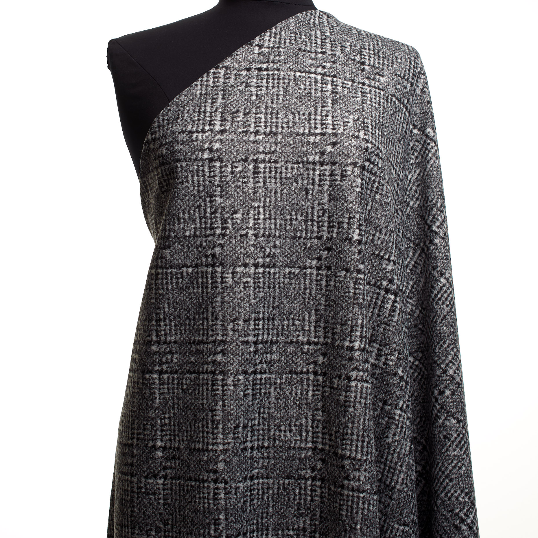 JERSEY, JACQUARD, CHECK, CHISELED STONE&RAVEN BLACK (F000042027) - Mannequin