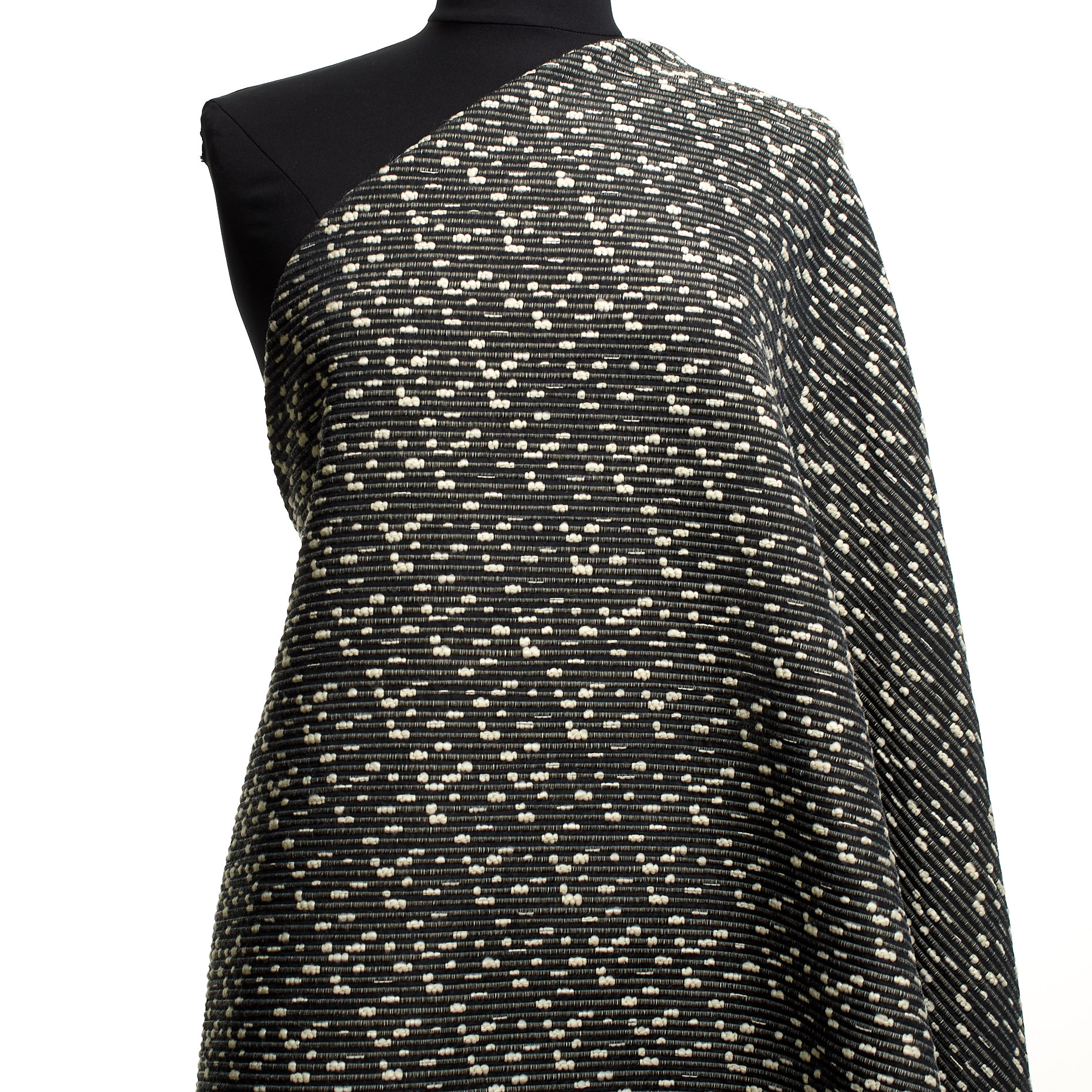 Bouclé, Mieszanka wełny, Black&Ivory (F0001345) - Manekin