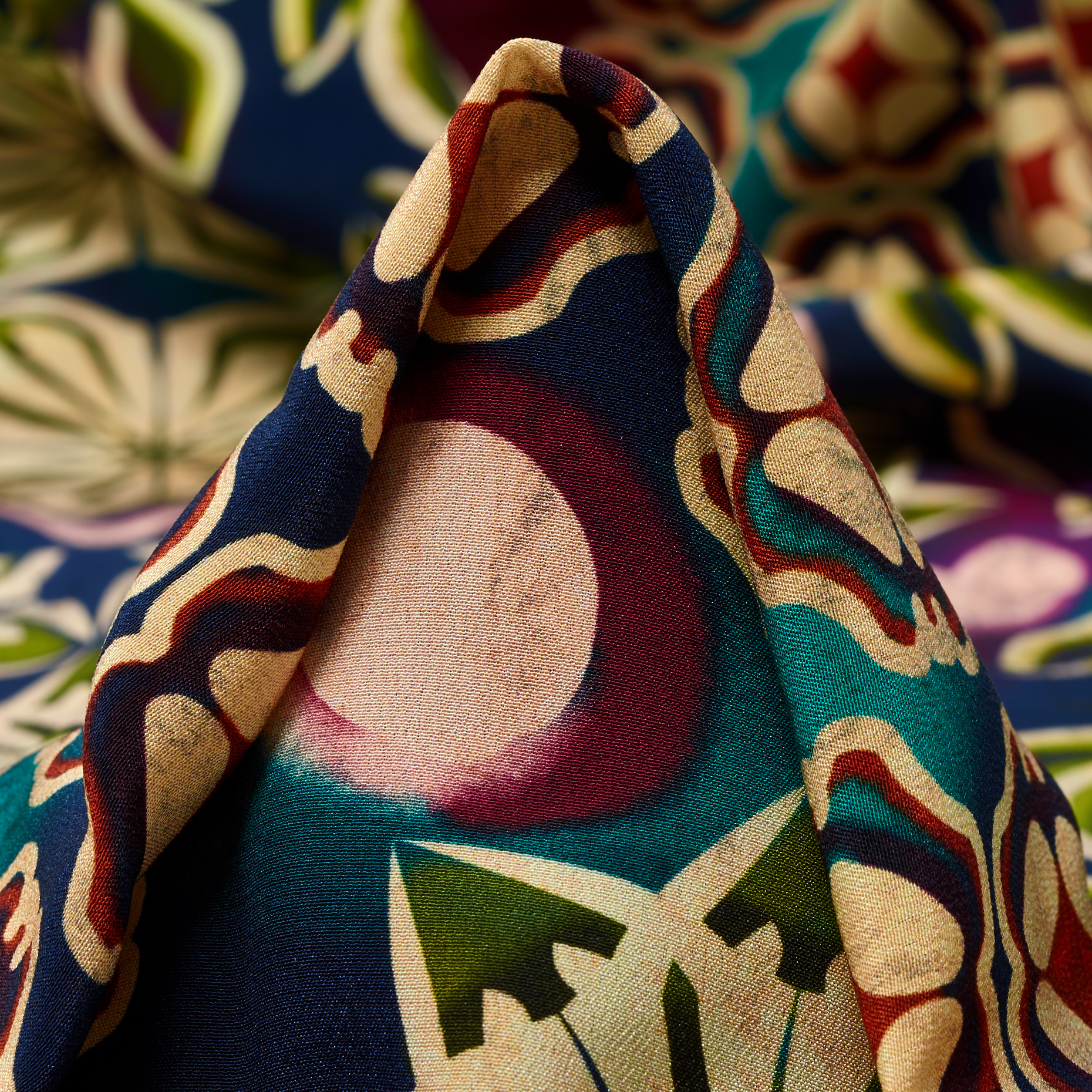 Crêpe, Seide, Bedruckt, Spectra Green&Minced Herb (T0000660)