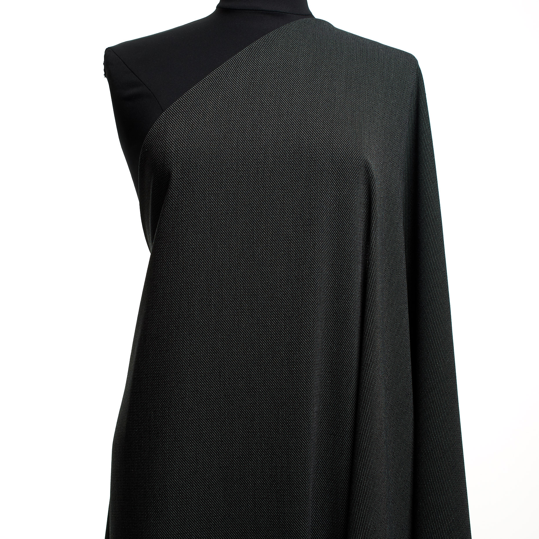 TWILL, VISCOSE BLEND, ELASTIC, RAVEN BLACK (F000027044) - Mannequin