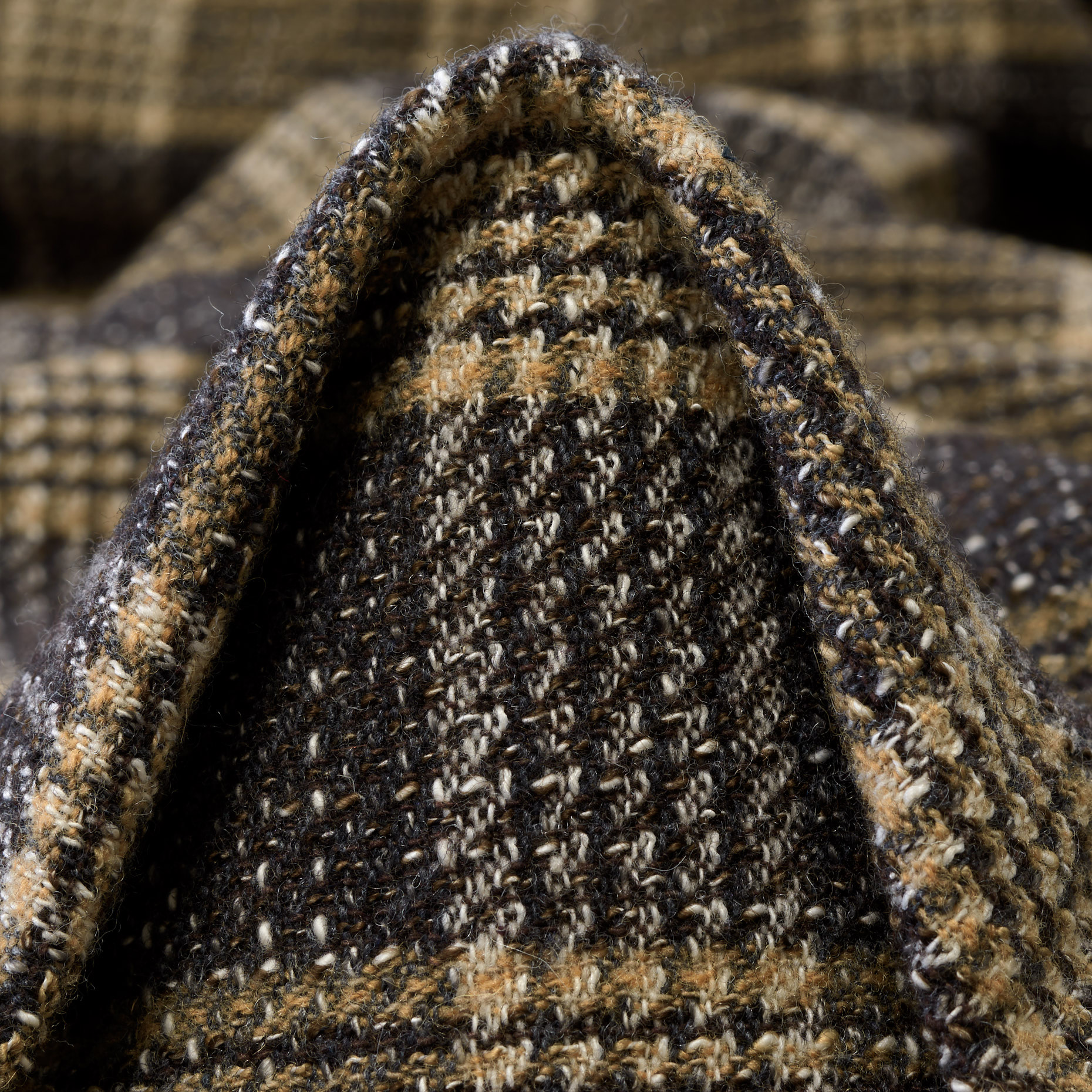WOOL BLEND, CHECK, BLACK BEAN&IRISH CREAM (F000044722)