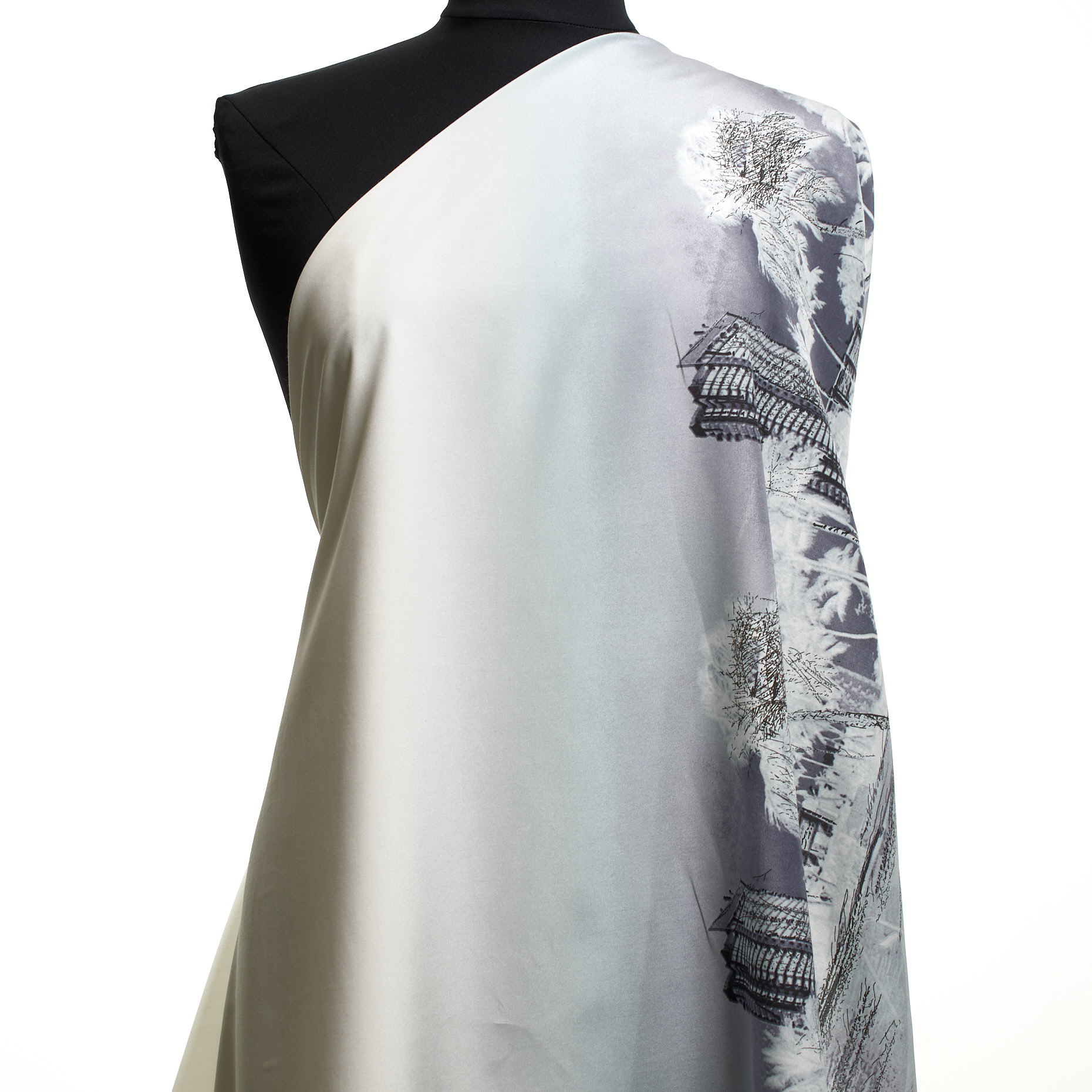 SILK, COTTON, PRINTED, CHISELED STONE (F000003199) - Mannequin