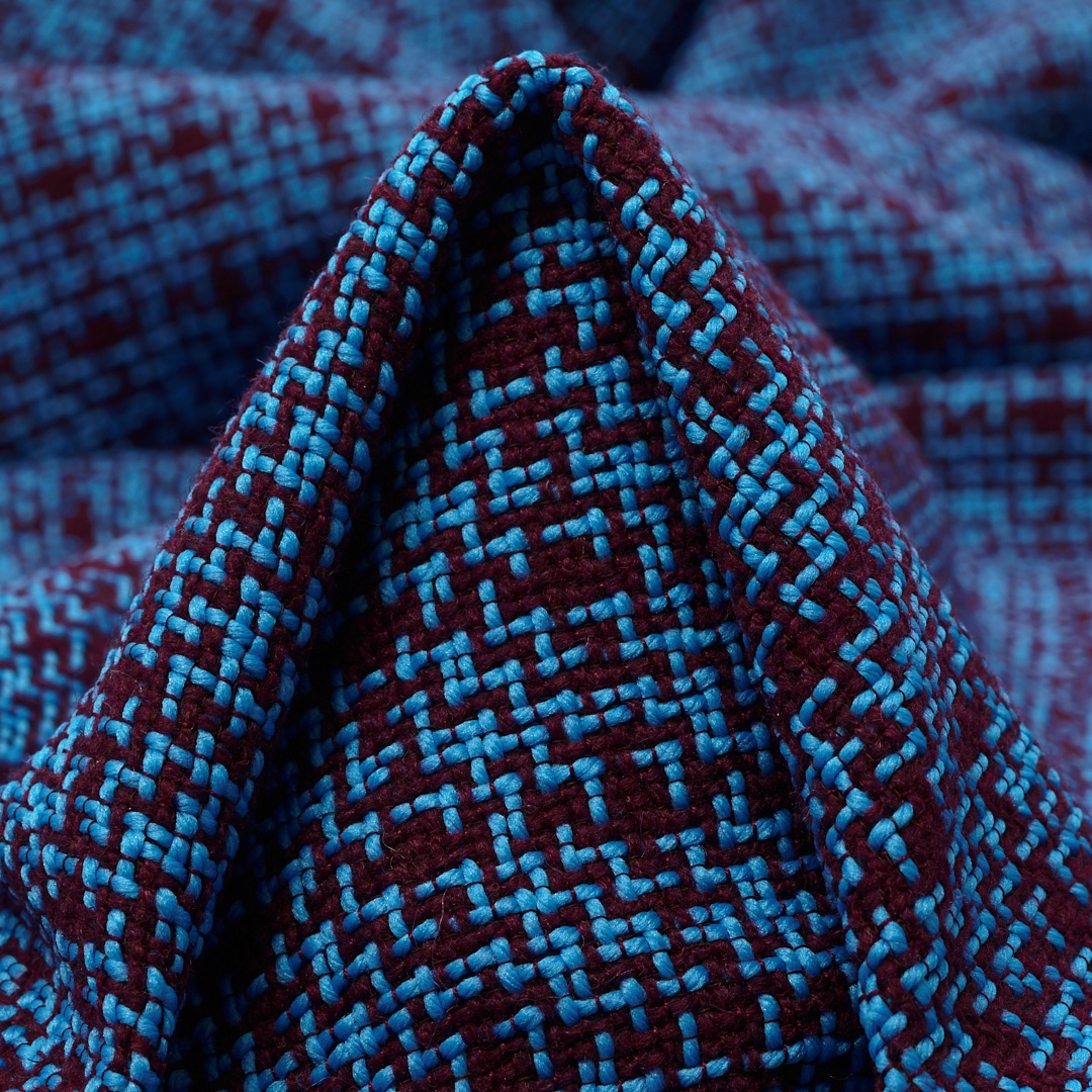 CHANEL, WOOL BLEND, MALIBU BLUE&POMEGRANATE (F000035358)