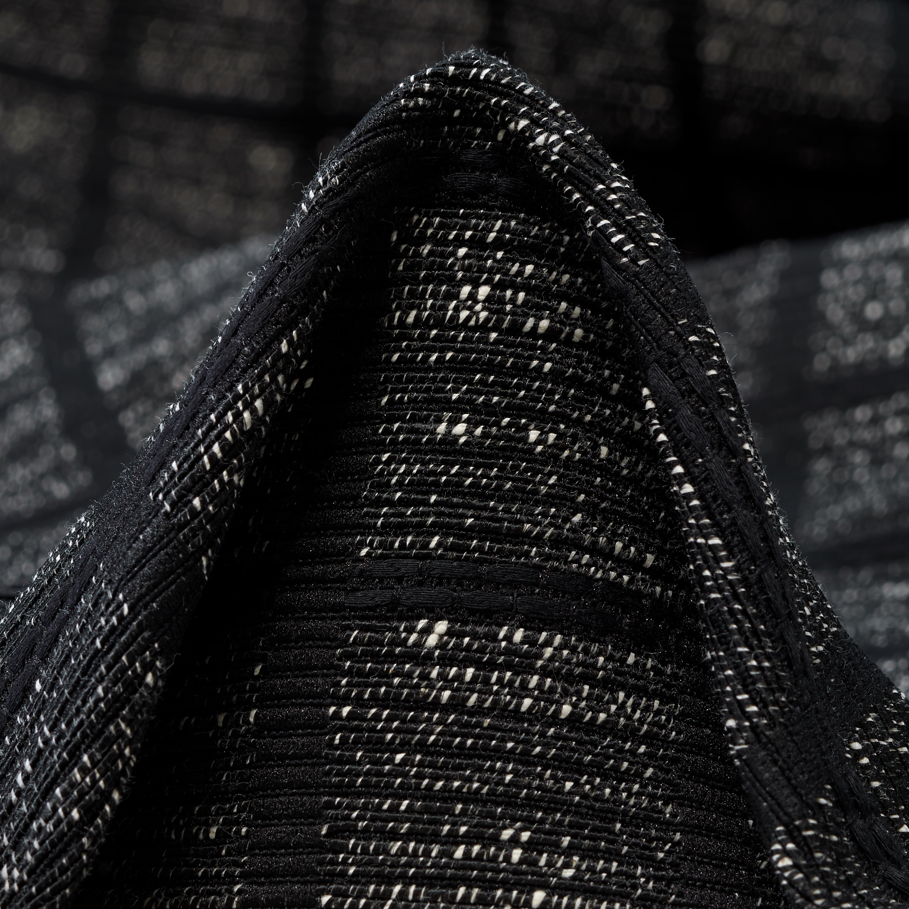 JACQUARD, COTTON VISCOSE, CHECK, IVORY&RAVEN BLACK (F000019965)