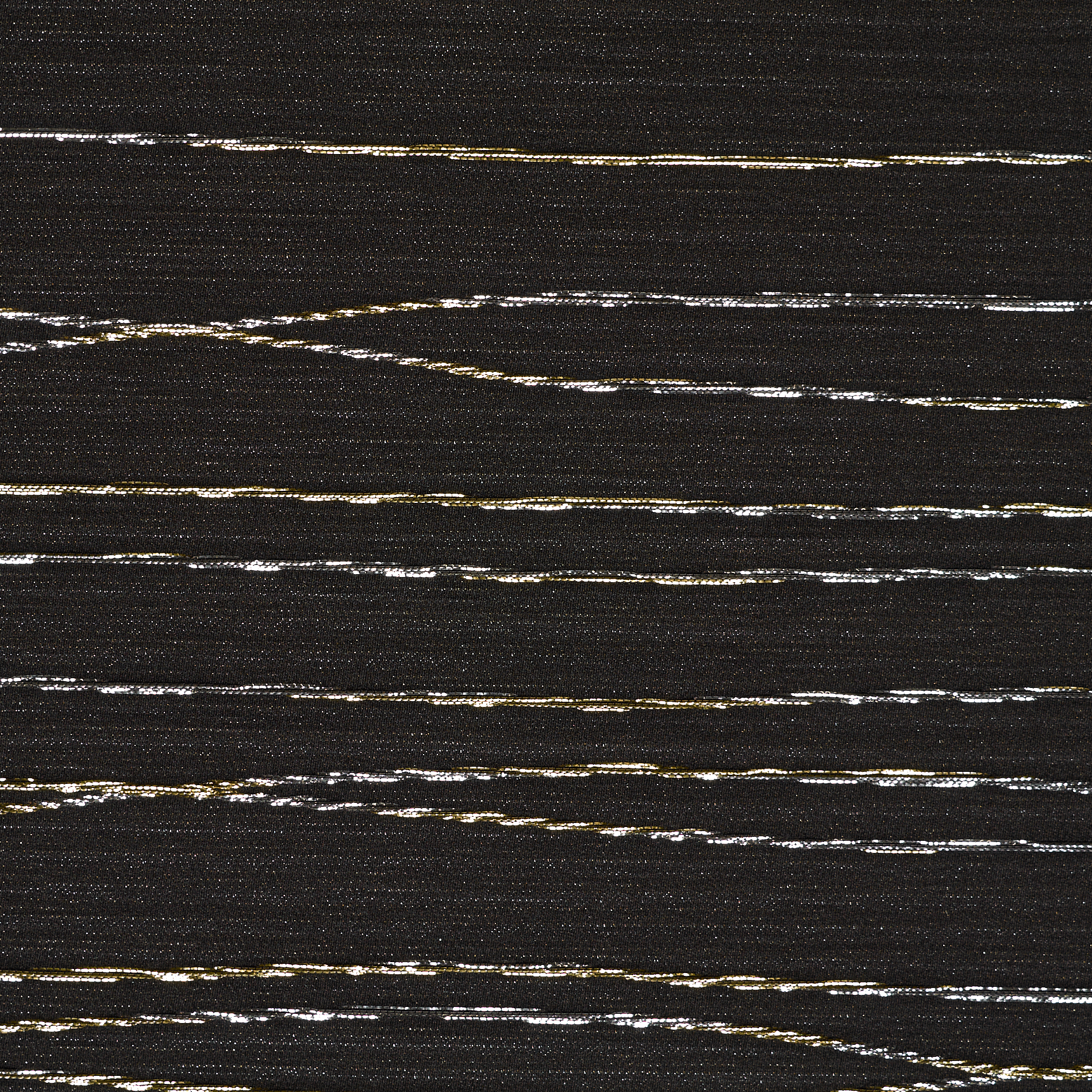 Lurex, Mieszanka wiskozy, Metaliczny, Raven Black&Pale Gold (F000033309) - Tkana