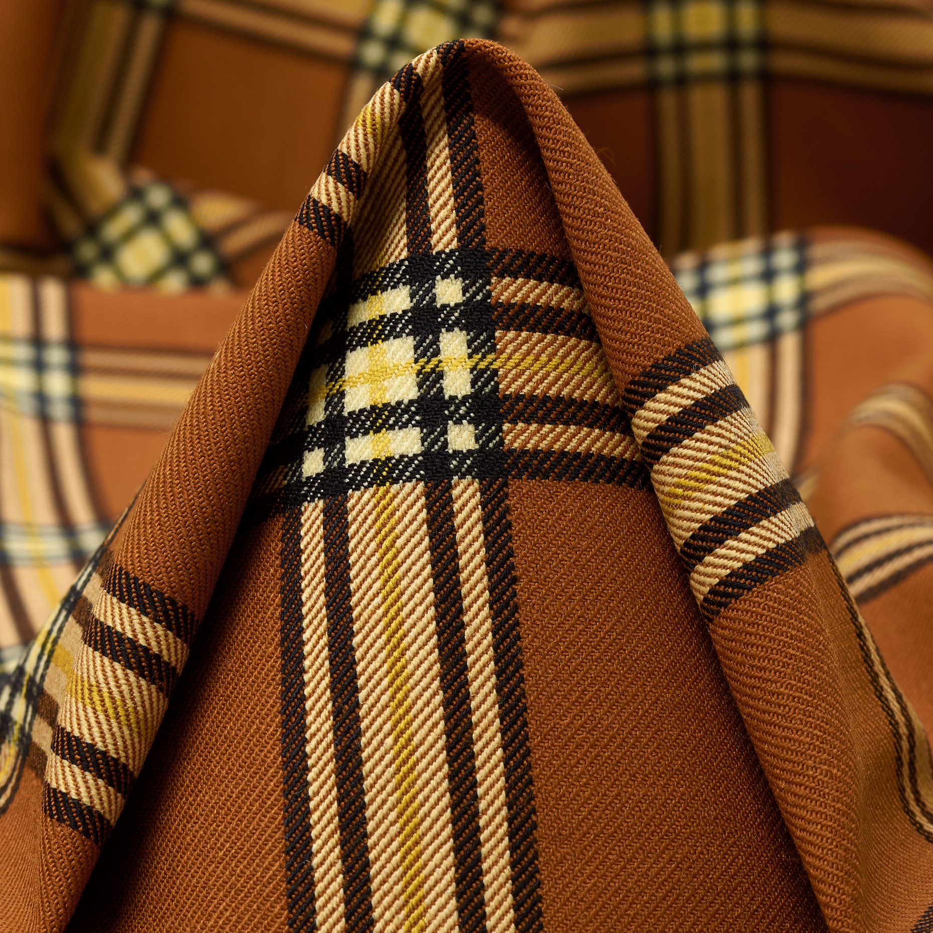 Mieszanka wełny, Kratka, Stretch, Coconut Shell&Raven Black (F000046070)