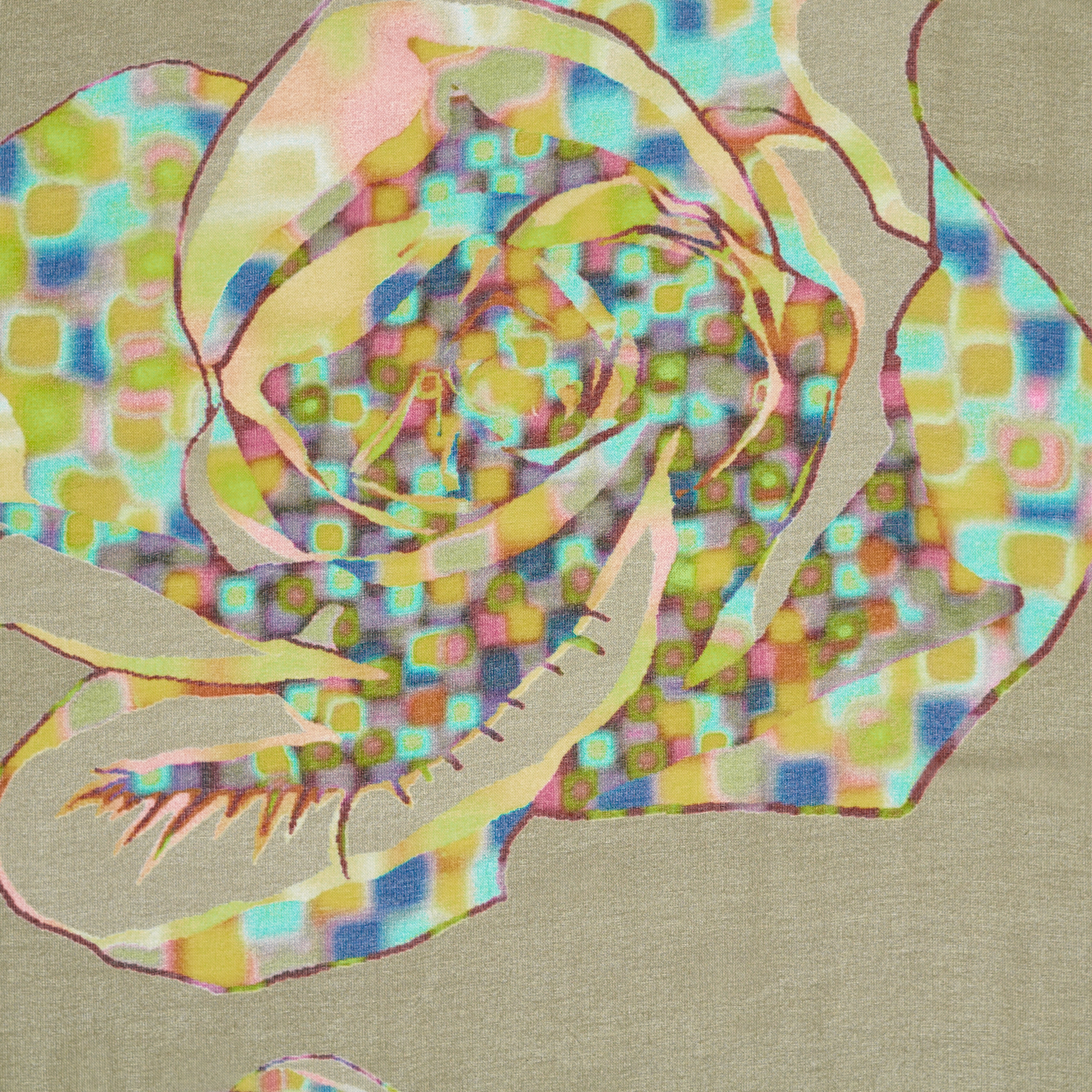 SILK, CHIFFON, FLORAL, MULTICOLOR (F000031792) - Texture