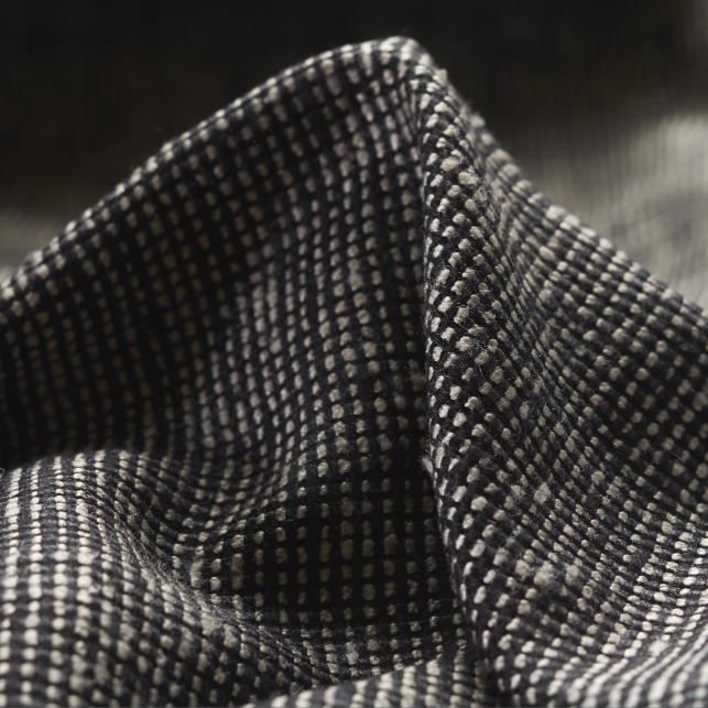 COTTON, SILK, MICRO DESIGN, ANTIQUE WHITE&RAVEN BLACK (F000027267)