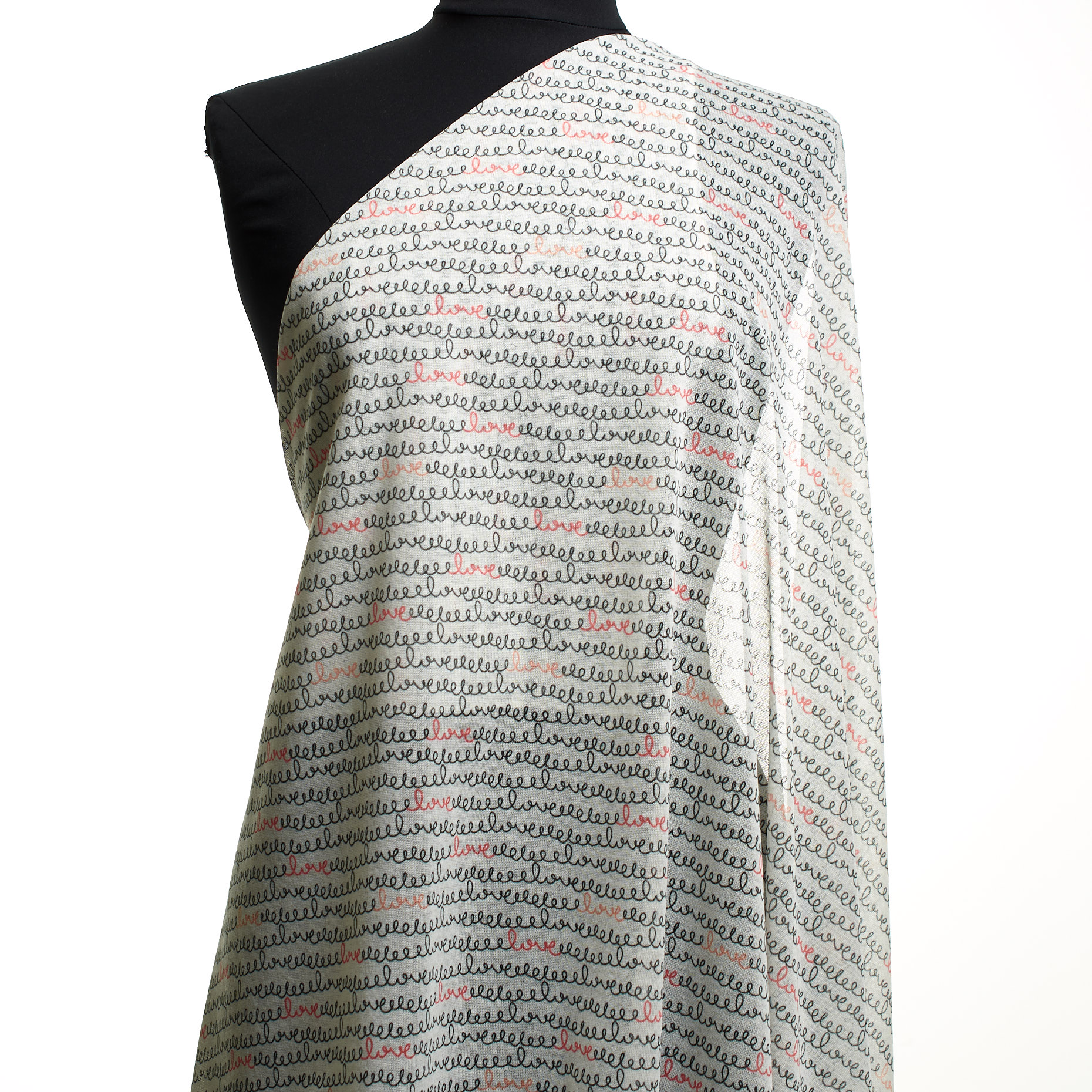 Сетка, Хлопок, Принт, Lucent White&Raven Black (F000046274) - Манекен