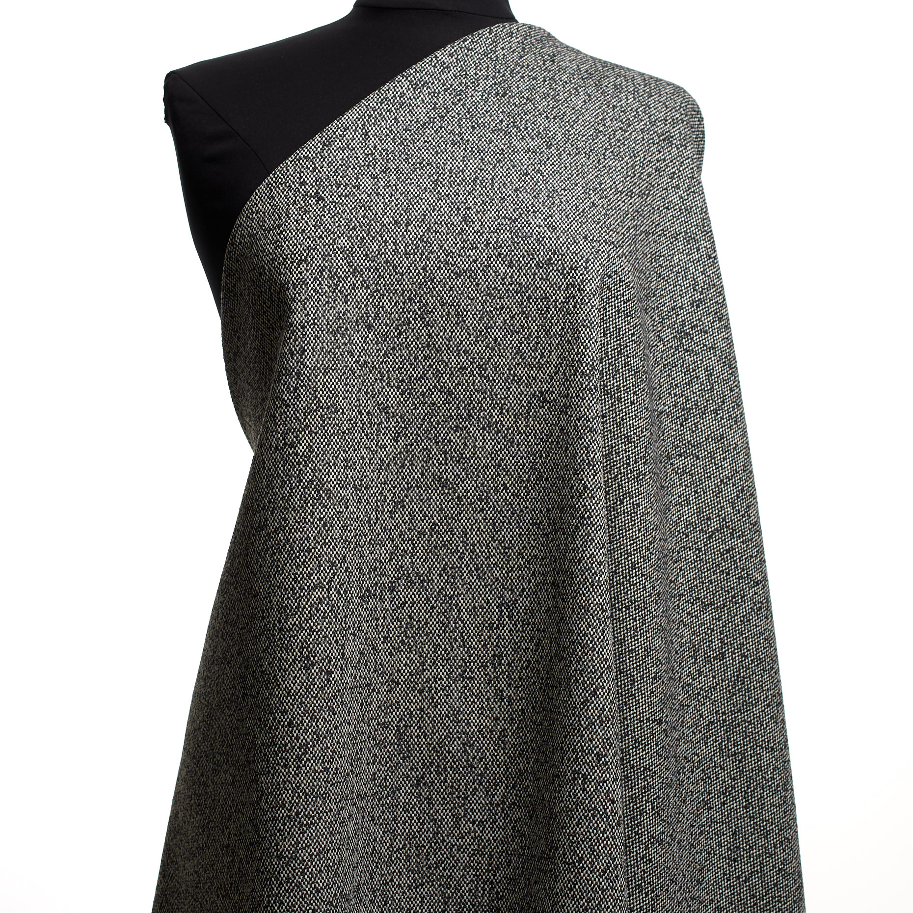 WOOL BLEND, ELASTIC, RAVEN BLACK&SNOW WHITE (F000042303) - Mannequin