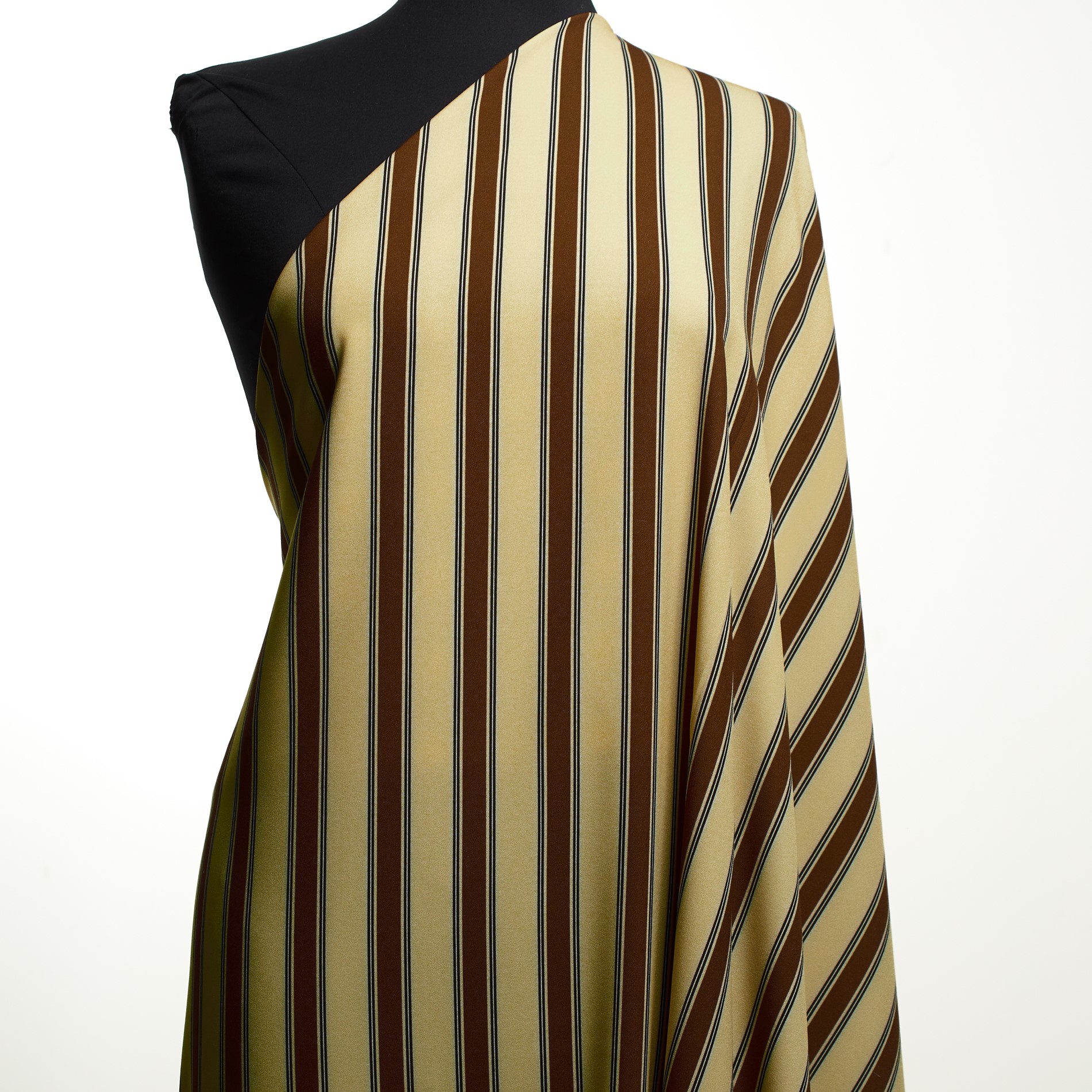CRÊPE DE CHINE, STRIPES, ELASTIC, ENDIVE&TOFFEE (F000031349) - Mannequin