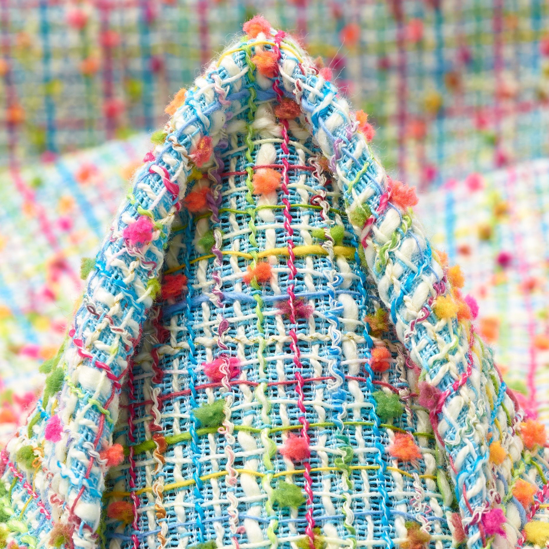 CHANEL, BOUCLÉ, COTTON, BLUE TOPAZ&STRAWBERRY PINK (P000005310)