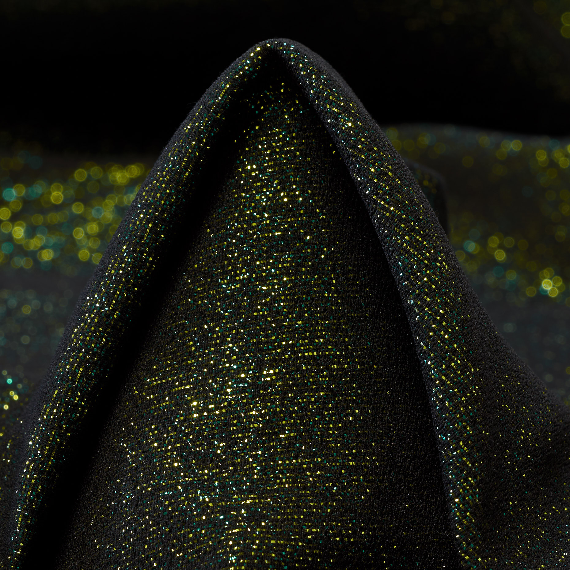 LUREX, COTTON, SHIMMERING, JET BLACK&MALACHITE GREEN (F000037424)