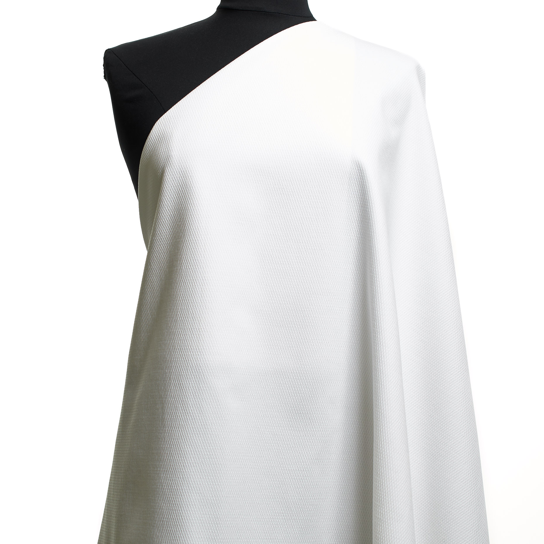 PIQUÉ, COTTON, ELASTIC, BRILLIANT WHITE (F000045613) - Mannequin