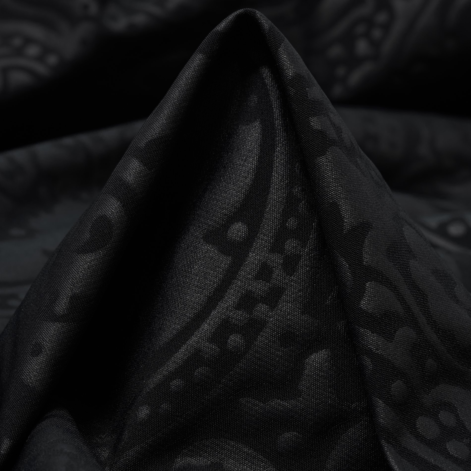 TECHNO STRETCH, POLYAMID, PRINTED, RAVEN BLACK