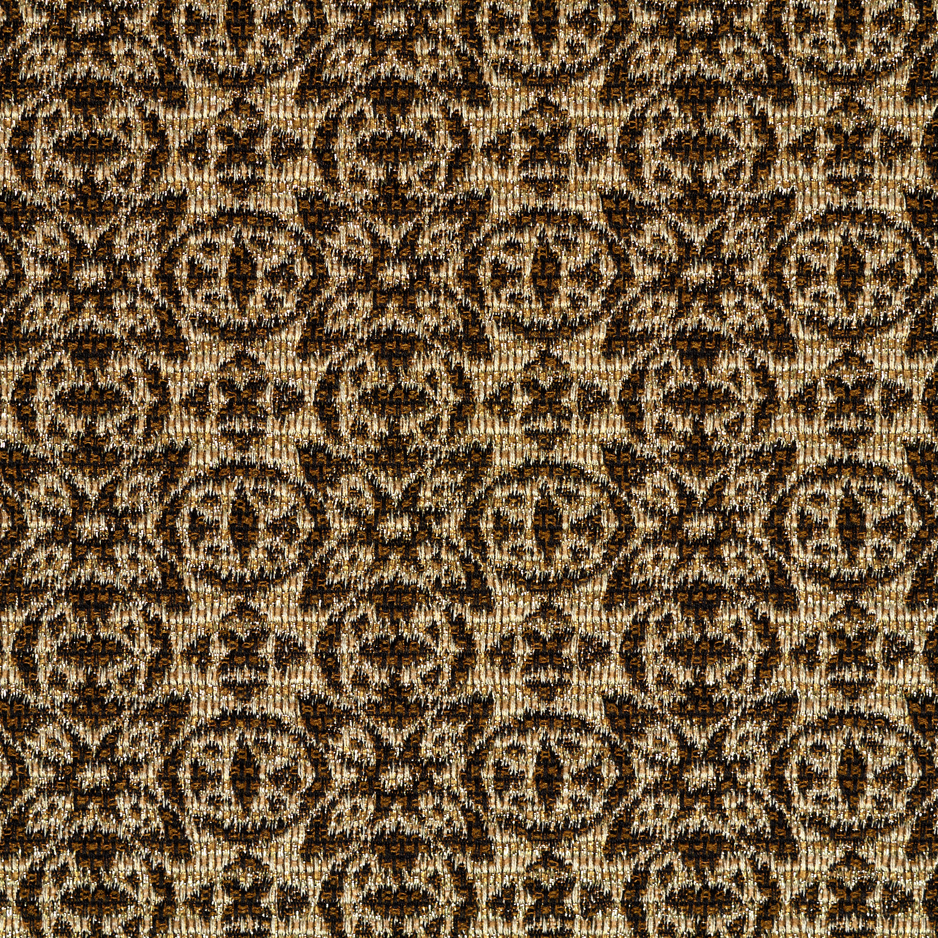 JACQUARD, COTTON, LUREX, GILDED BEIGE&COCOA (P000003340) - Texture