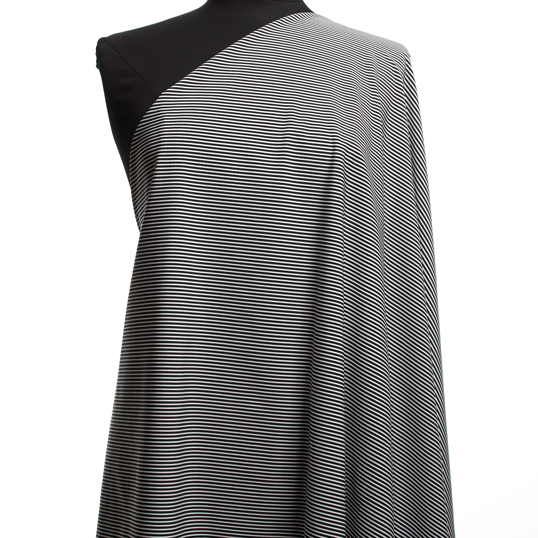 Techno Jersey, Streifen, Hohe Elastizität , Raven Black&Brilliant White (F000041516) - Schaufensterpuppe