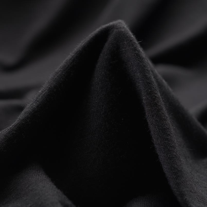 SINGLE JERSEY, WOOL, MELANGE, BLACK SAND