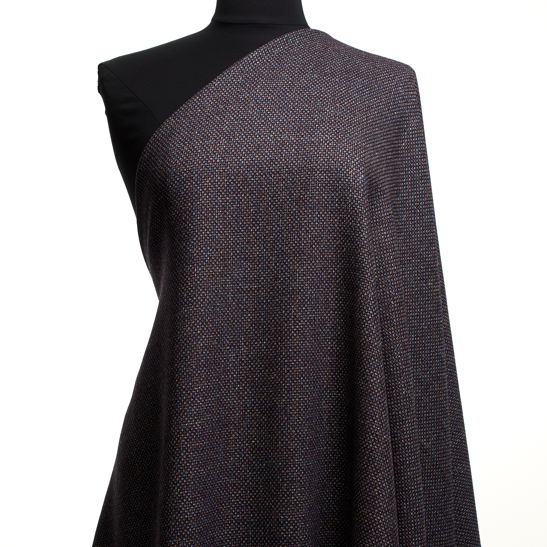 WOOL, LINEN BLEND, MICRO DESIGN, BLACK IRIS (F000047420) - Mannequin