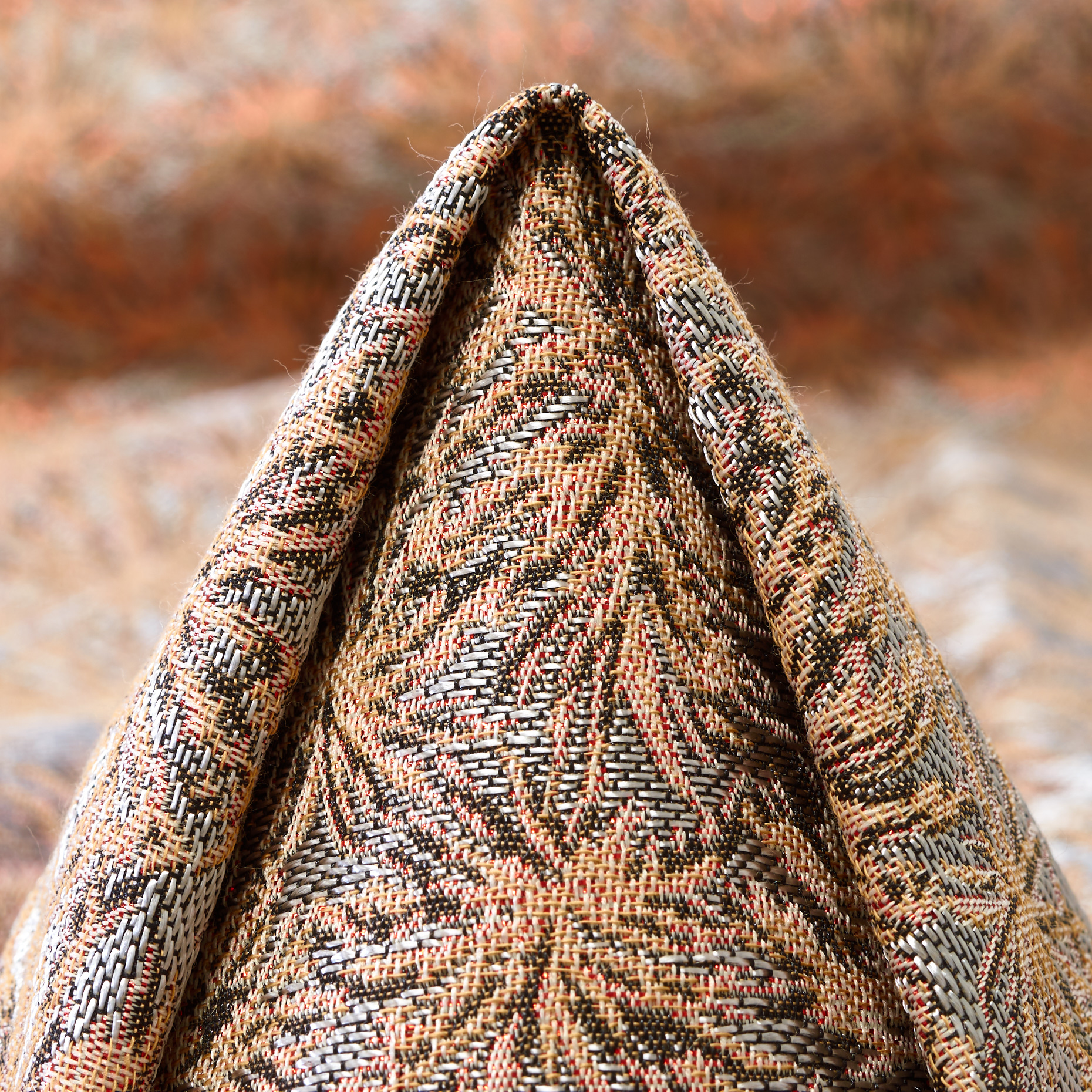 JACQUARD, ACETATE, METALLIC, SACHET PINK&SILVER (P000005200)