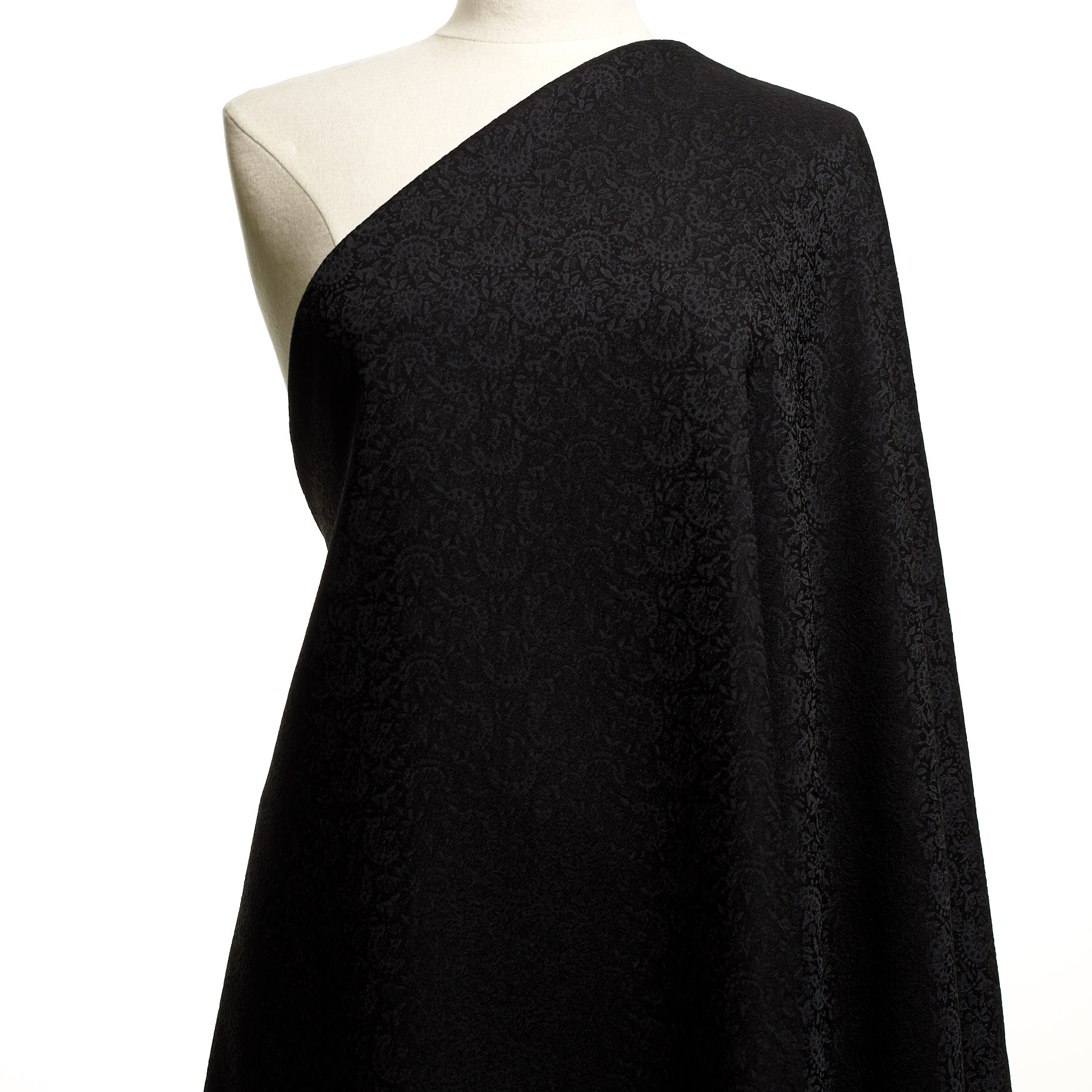 JACQUARD, TONE ON TONE, FLORAL, RAVEN BLACK (P000003360) - Mannequin