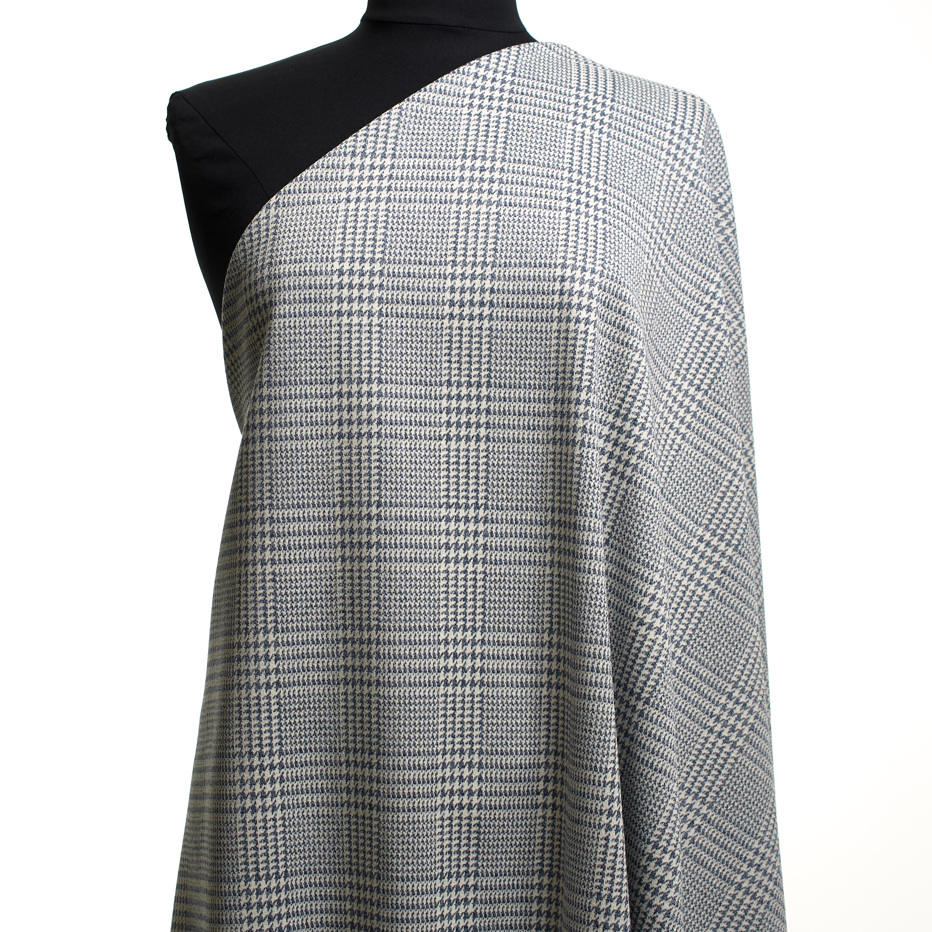 JERSEY, VISCOSE BLEND, CHECK, COLONY BLUE&VANILLA ICE (F000047737) - Mannequin