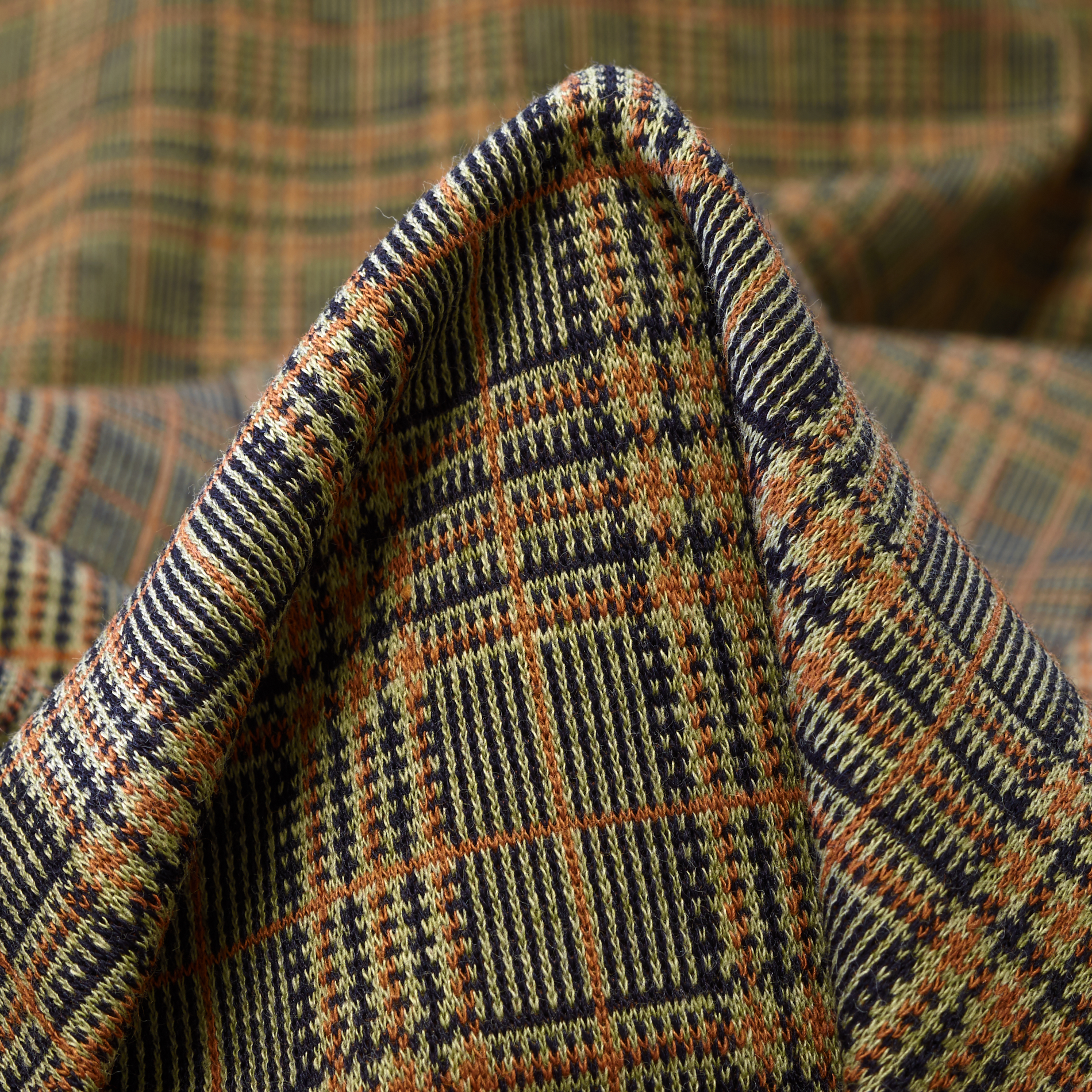 Jersey, Jacquard, Principe di Galles, Caramel&Sage (F000035780)