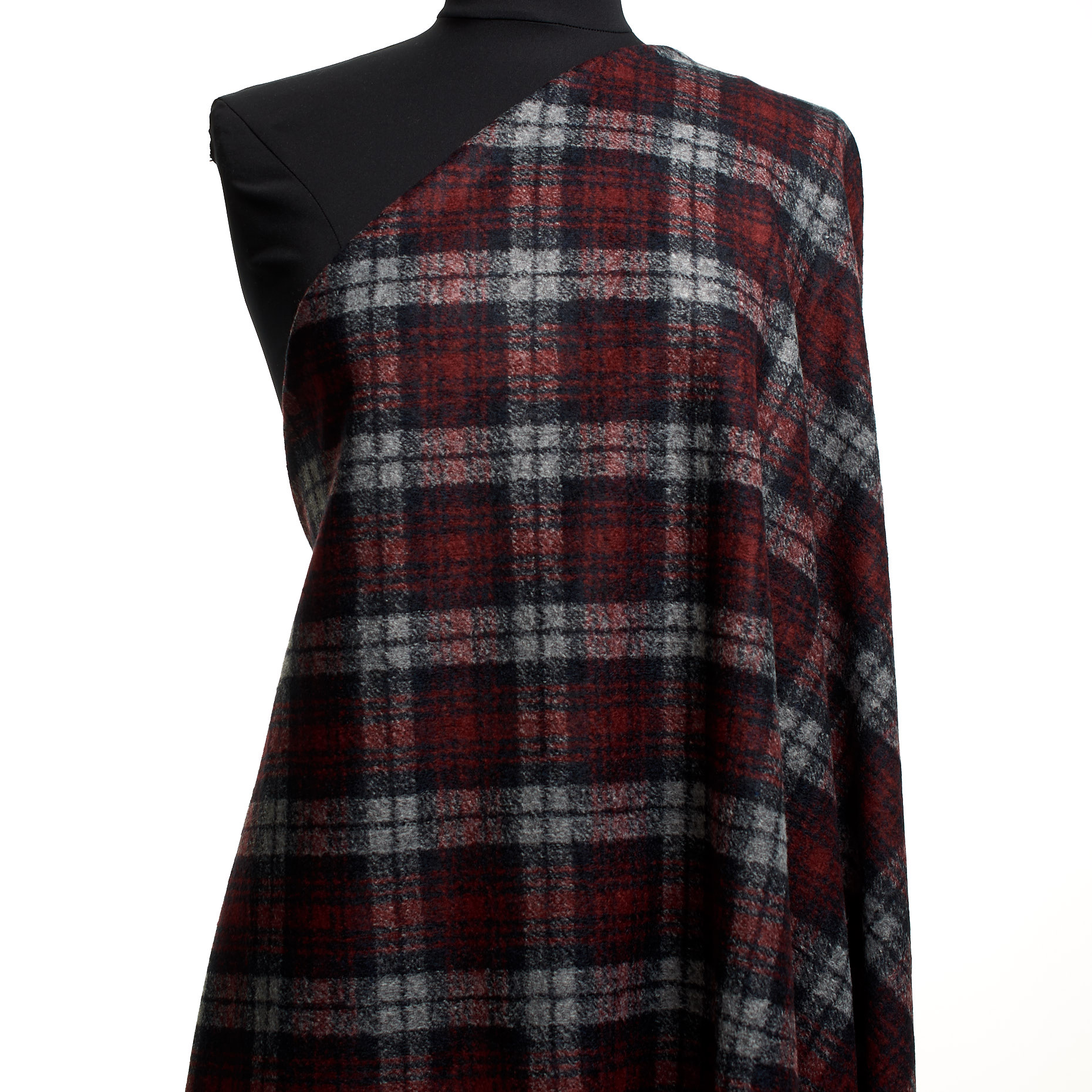 Jersey, Lana Mix, Cuadro, Anthracite&Merlot (F000044979) - Maniquí