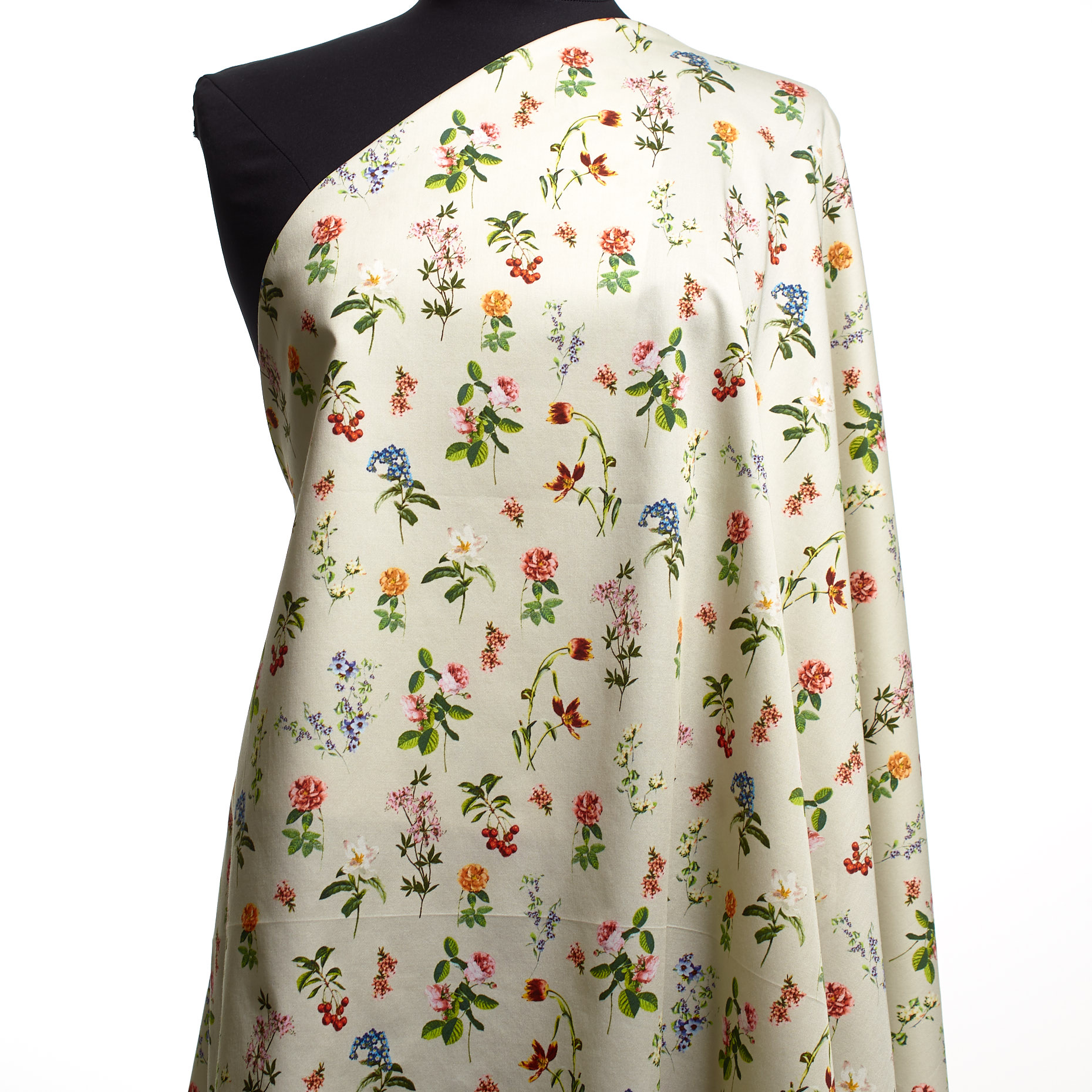 BATISTE, COTTON, FLORAL, LILY WHITE&JADE LIME (F000041266) - Mannequin