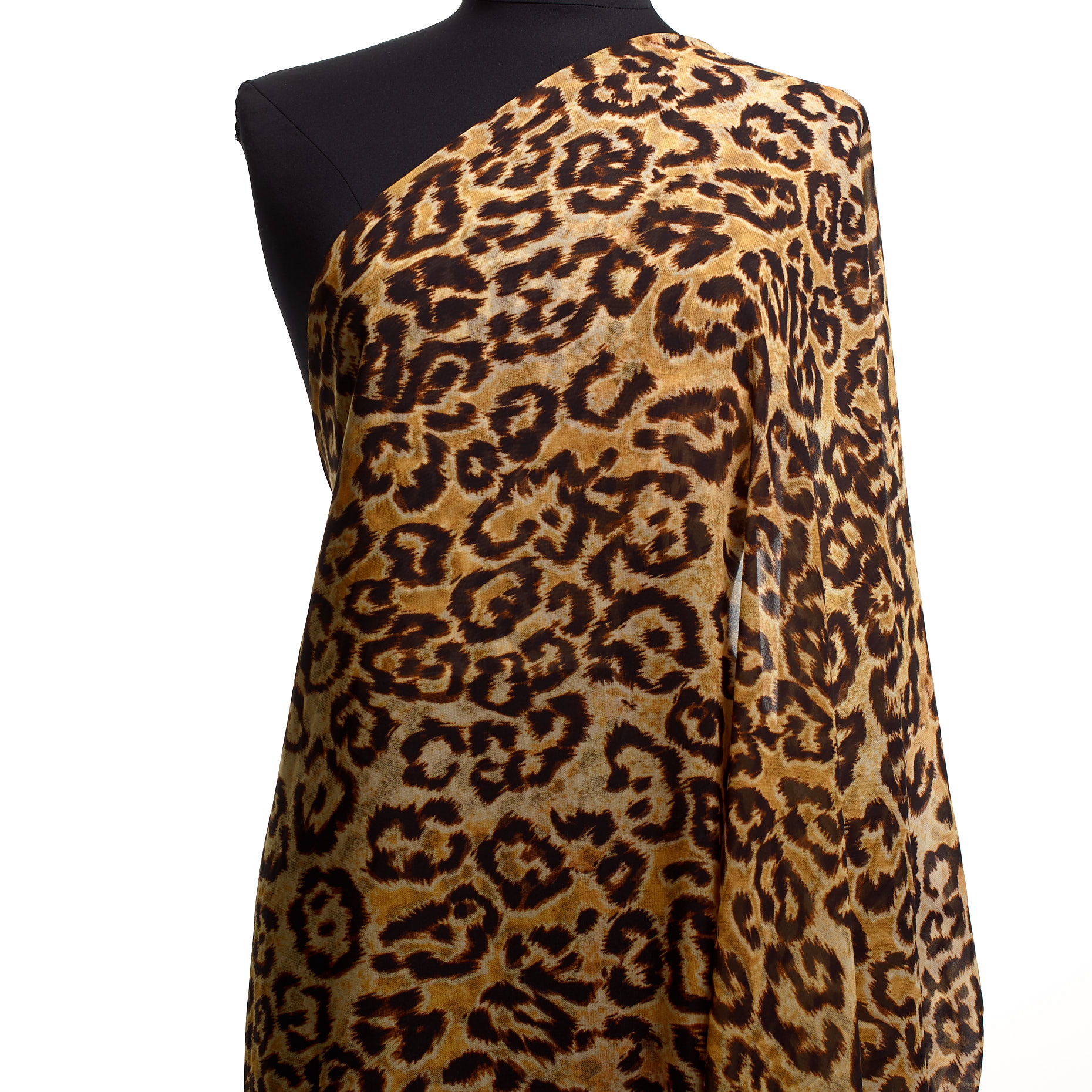 CHIFFON, PRINTED, ANIMAL, APRICOT CREAM&CHESTNUT (F000041485) - Mannequin