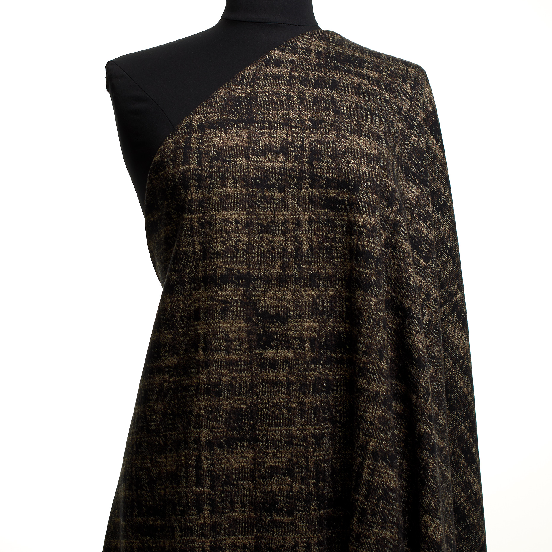 JERSEY, JACQUARD, VISCOSE BLEND, RAVEN BLACK&BROWN RICE (F000047401) - Mannequin