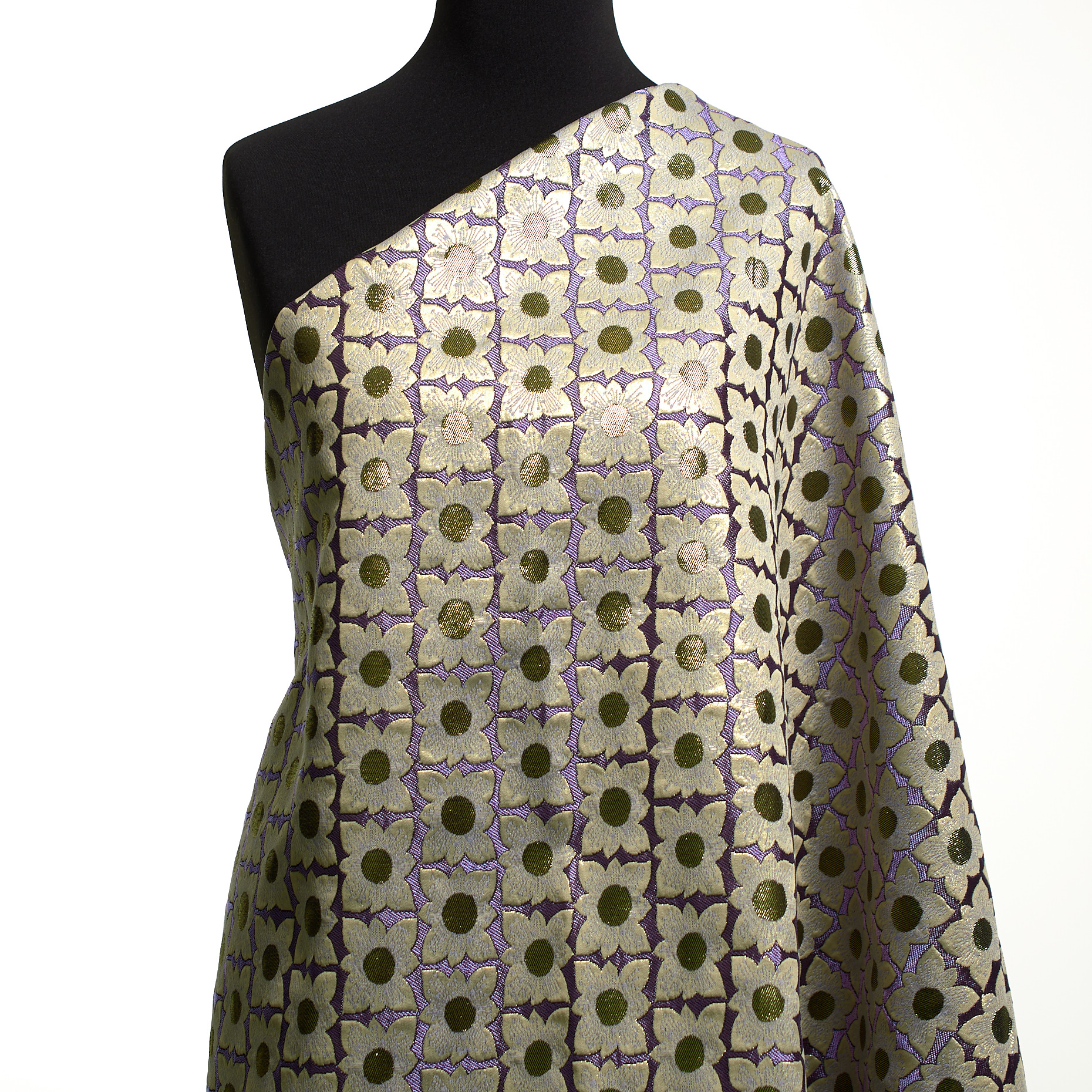 Żakard, Octan, Połysk, Purple Heart&Rich Gold (P000004650) - Manekin