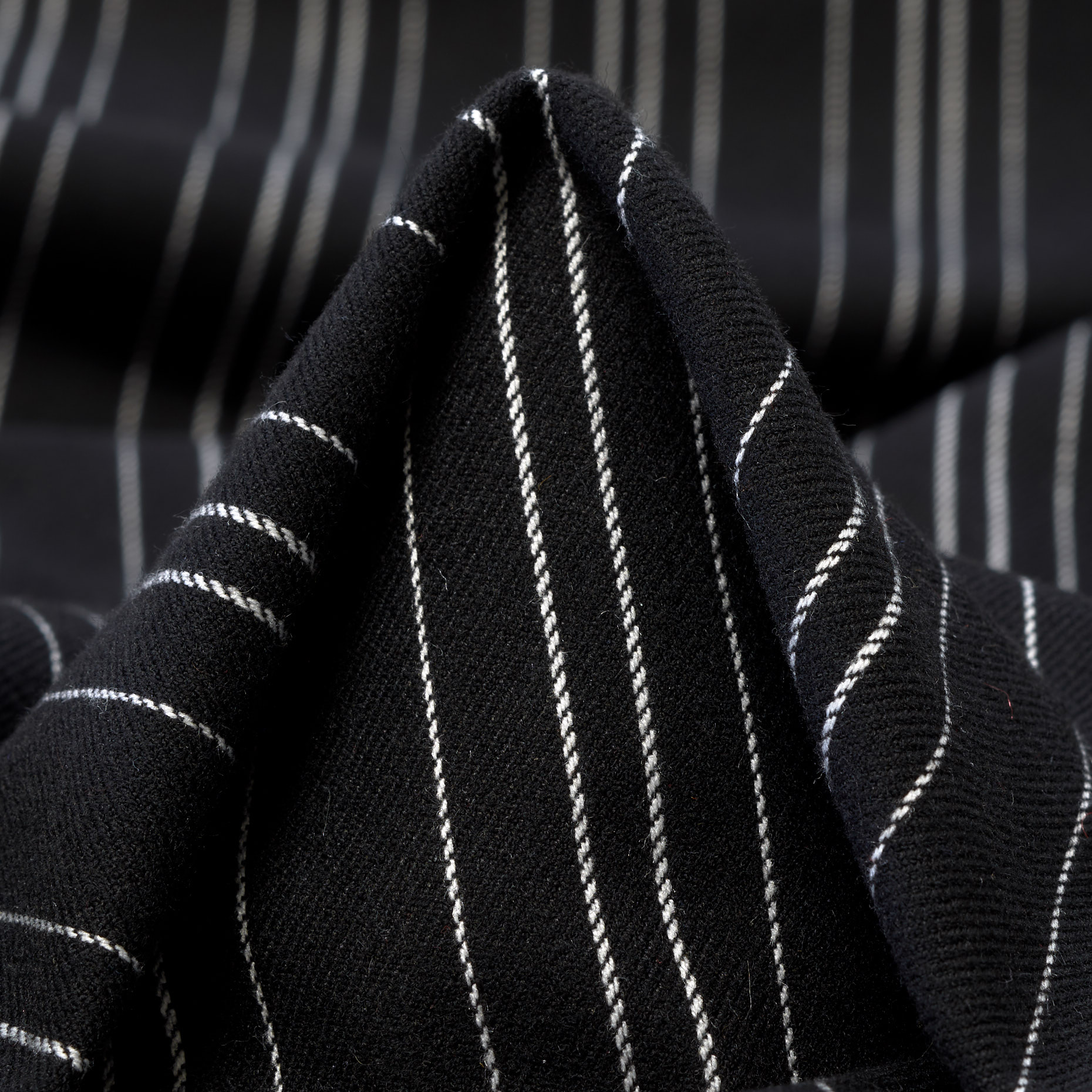 Твил, Вискоза Смесовая, Стрейч, Raven Black&Brilliant White