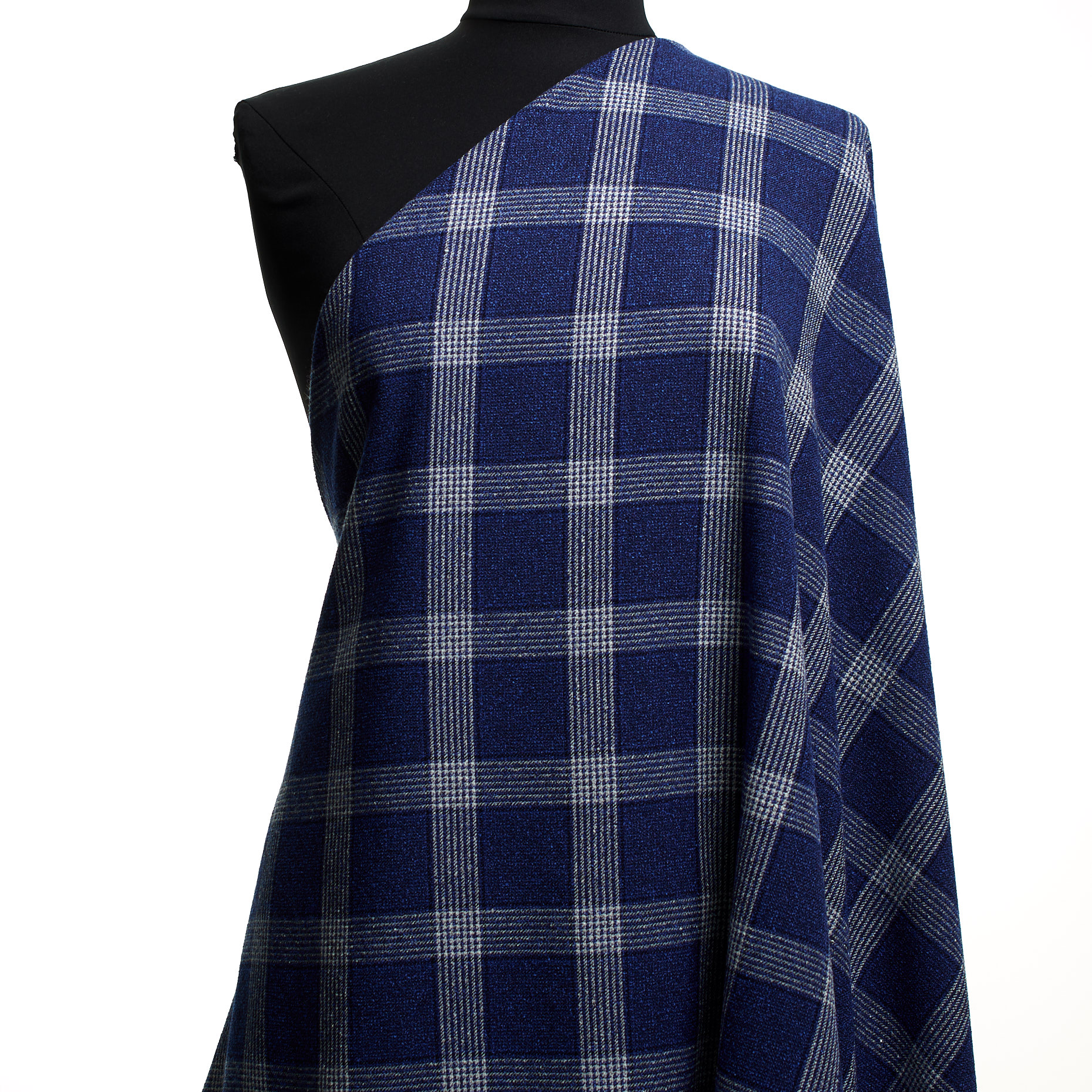CRÊPE, VISCOSE, WOOL BLEND, DEEP ULTRAMARINE&BRILLIANT WHITE (F000045112) - Mannequin