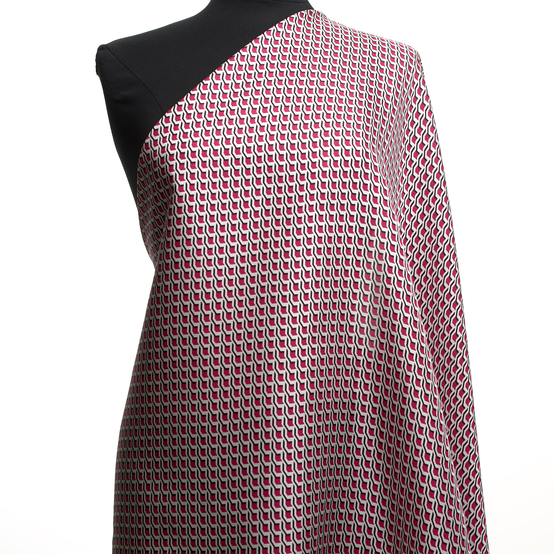 SILK, TWILL, PRINTED, RASPBERRY (F000038318) - Mannequin