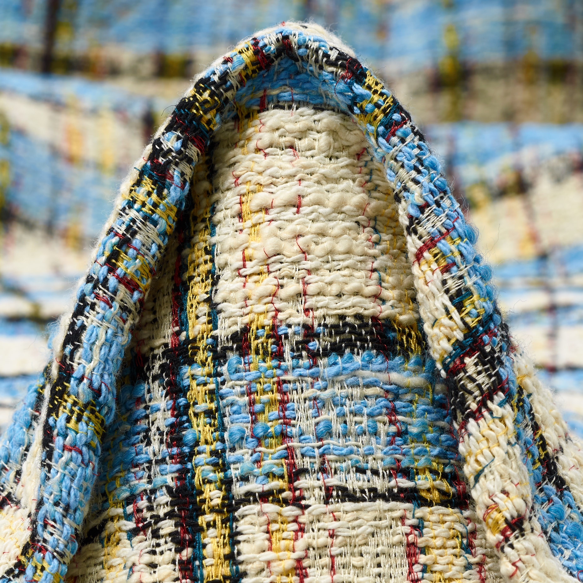 BOUCLÉ, CHANEL, COTTON, ANTIQUE WHITE&TROPICAL BREEZE (F000047012)