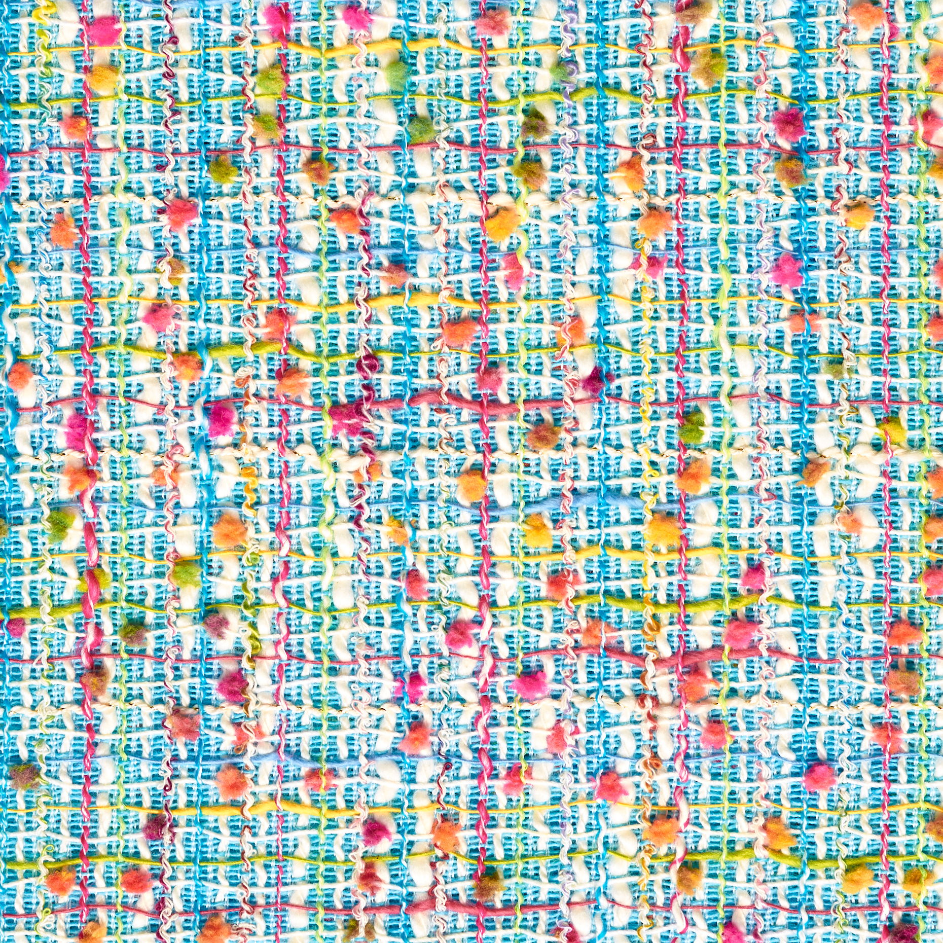 CHANEL, BOUCLÉ, COTTON, BLUE TOPAZ&STRAWBERRY PINK (P000005310) - Texture