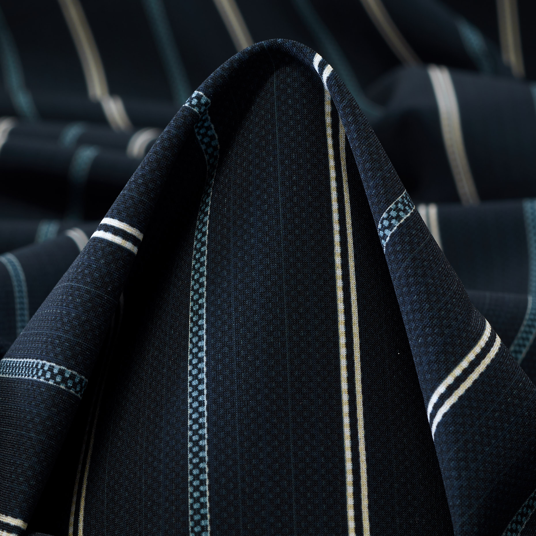 Techno Jersey, Rigato, Alta Elasticità, Dark Navy (F000041512)