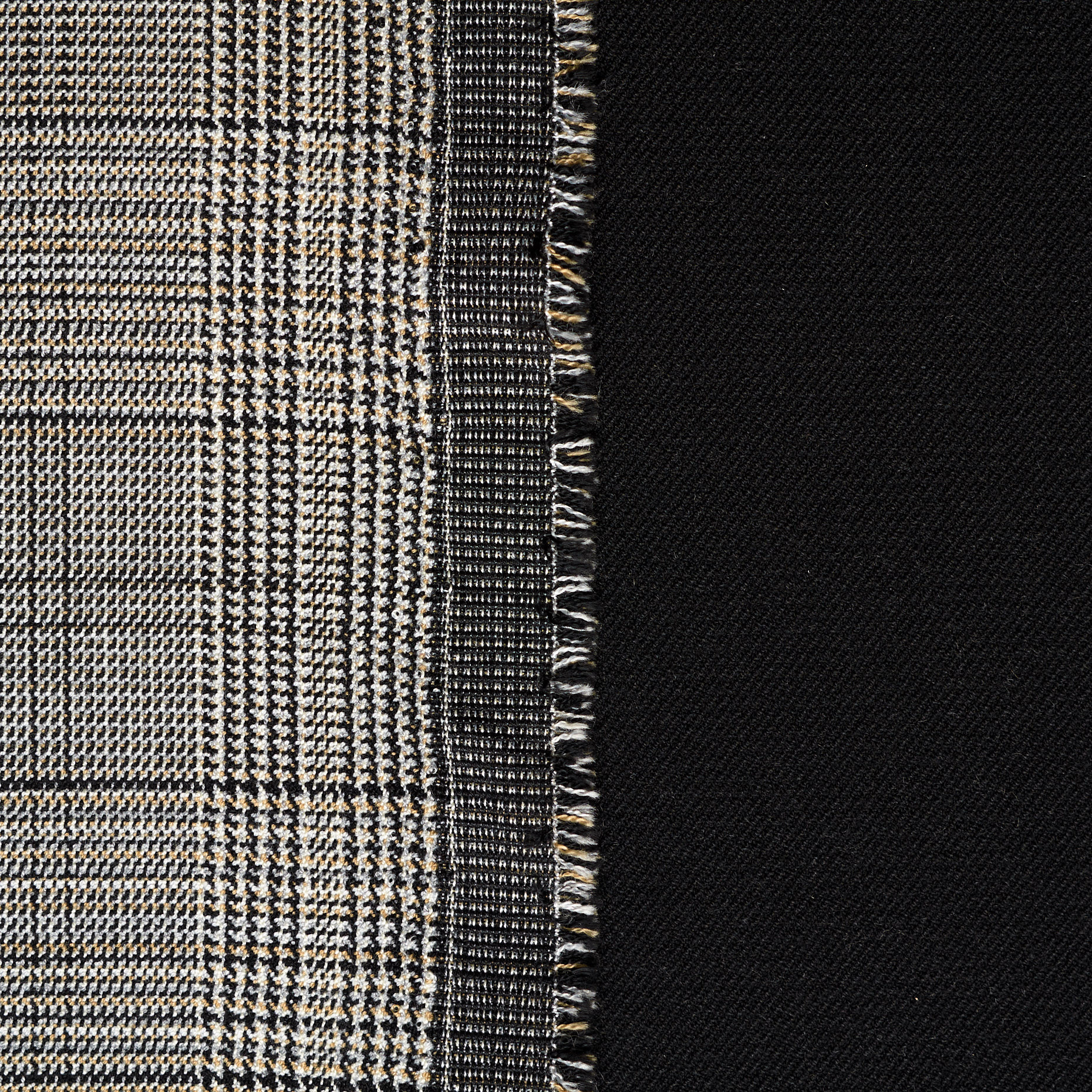 DOUBLE, VISCOSE BLEND, ELASTIC, MOON ROCK&RAVEN BLACK (F000040106) - Texture