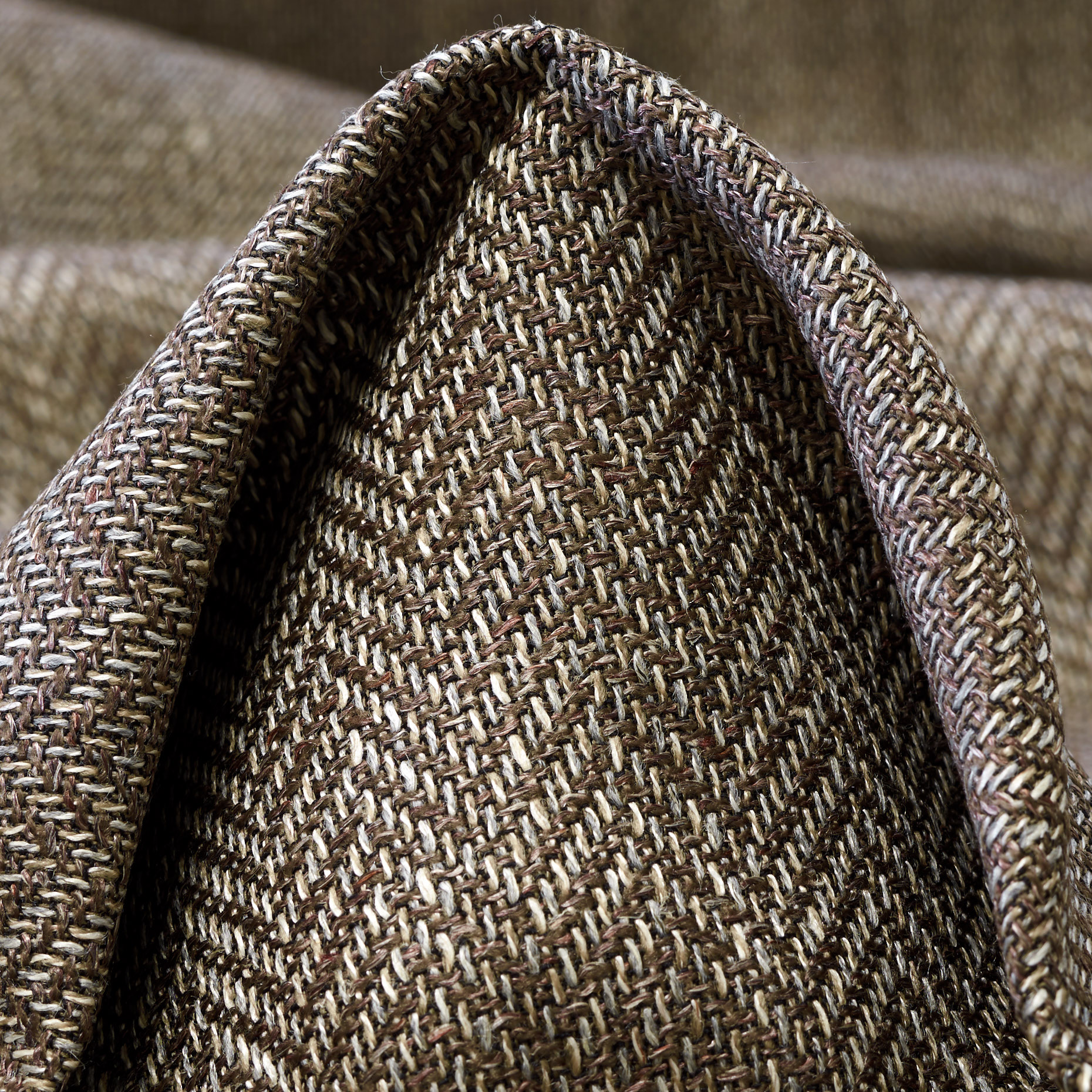 HERRINGBONE, VIRGIN WOOL, CHESTNUT&BONE WHITE (F000042227)
