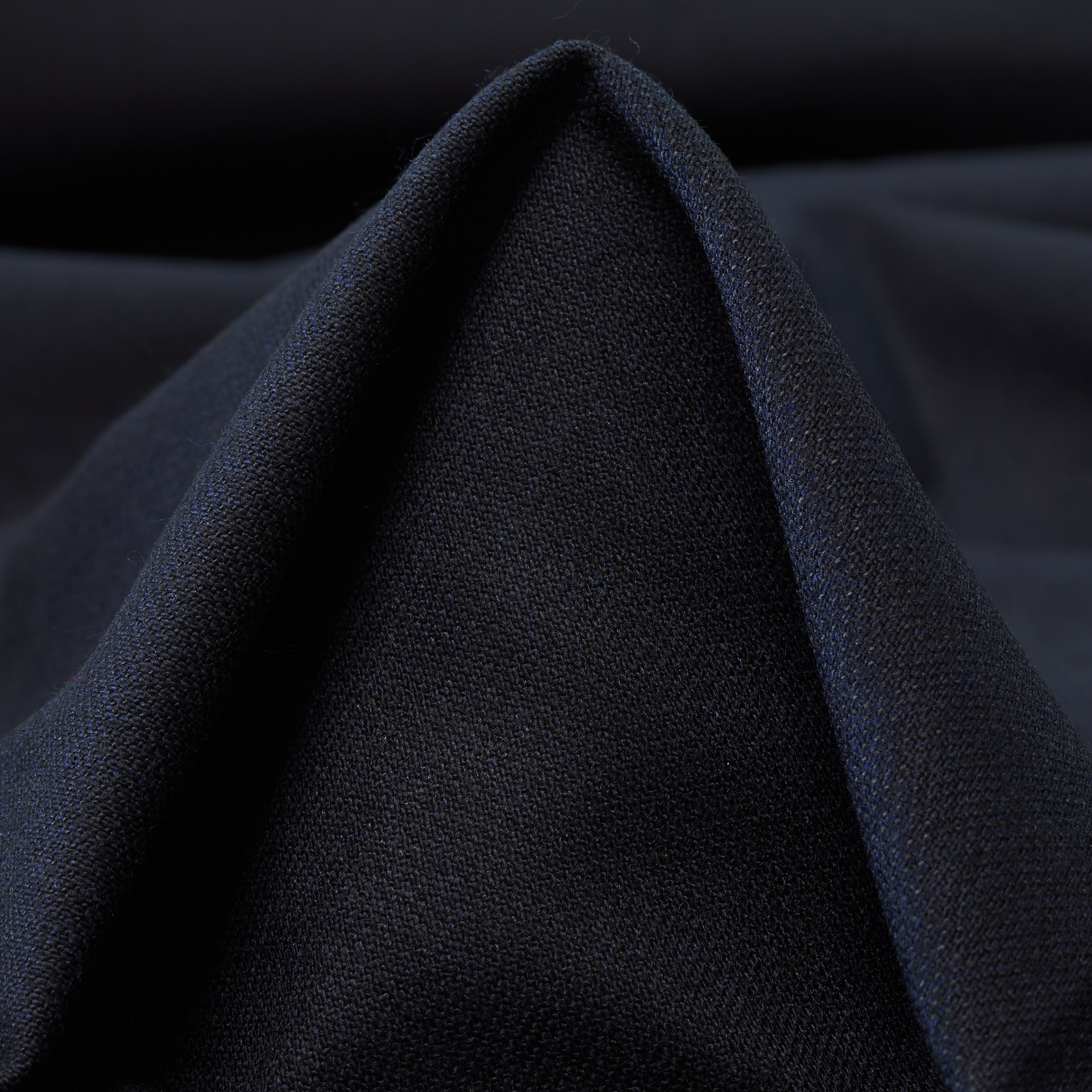 TWILL, VISCOSE WOOL, MELANGE, MIDNIGHT BLUE (F000035817)